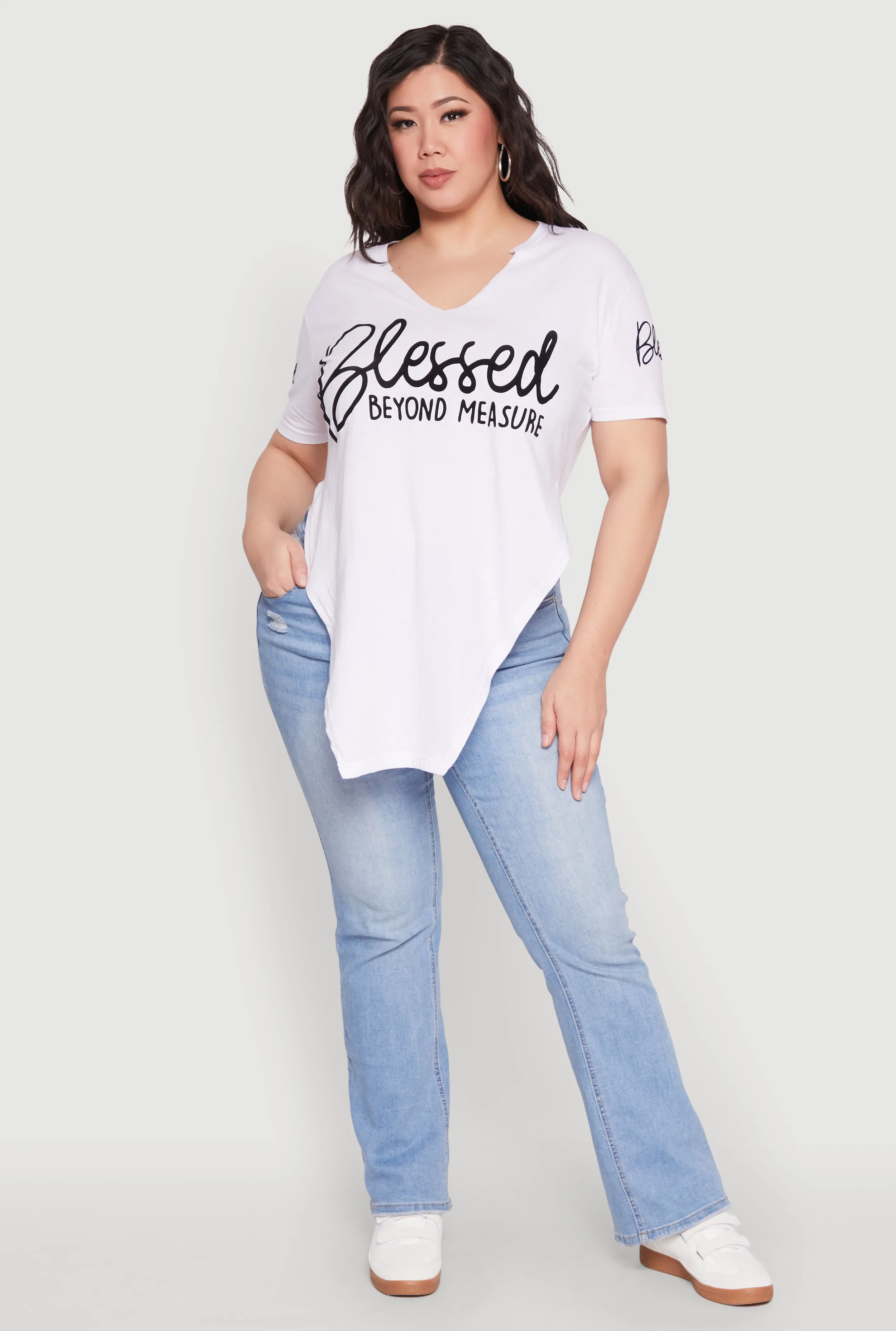 Plus Size Blessed Beyond Measure Graphic Tee sold by Rainbow product image thumbnail 3