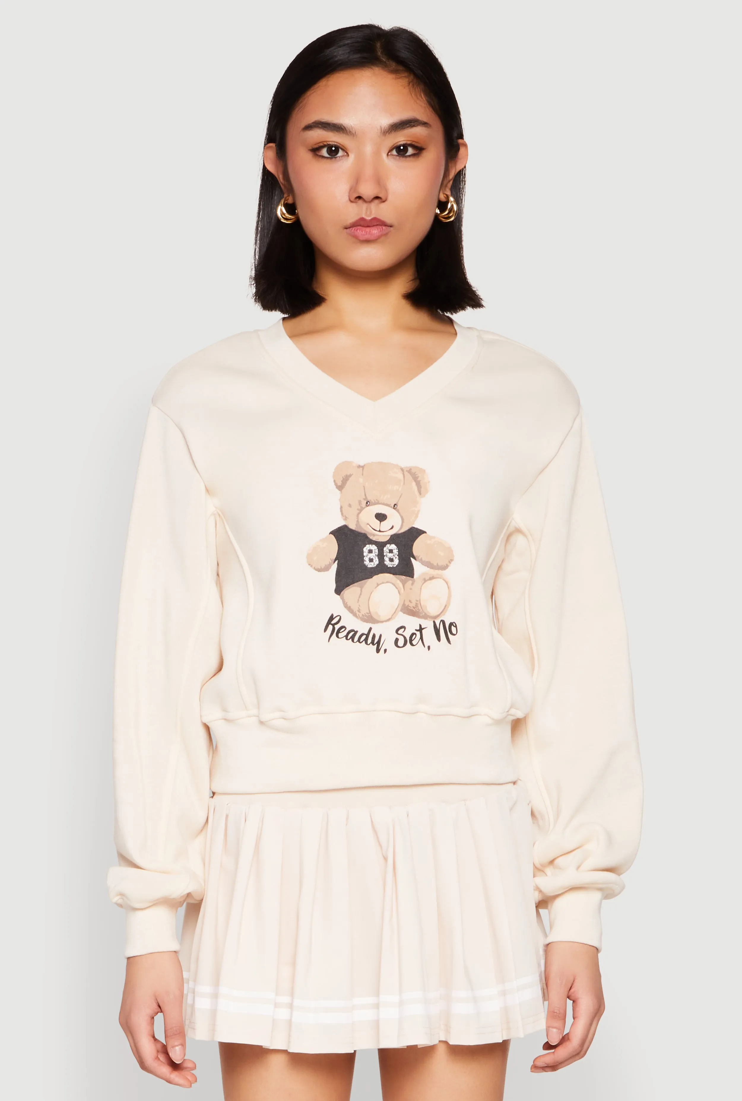 V Neck Printed Pattern Sweatshirt sold by Rainbow