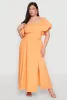 Plus Size Smocked Back Poplin Crop Top sold by Rainbow