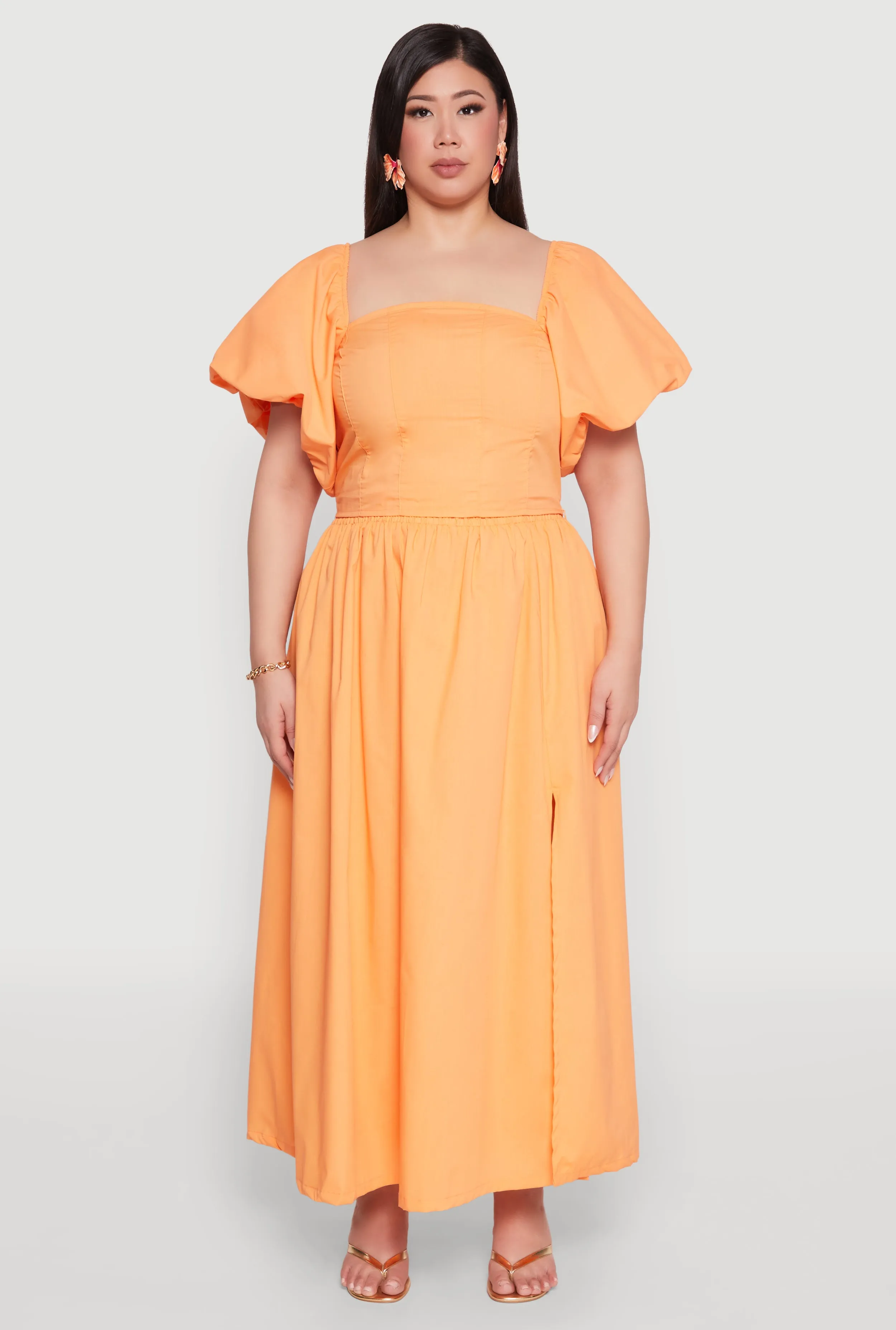 Plus Size Smocked Back Poplin Crop Top sold by Rainbow product image thumbnail 2