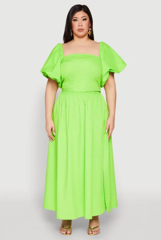 Plus Size Poplin Maxi Skirt sold by Rainbow