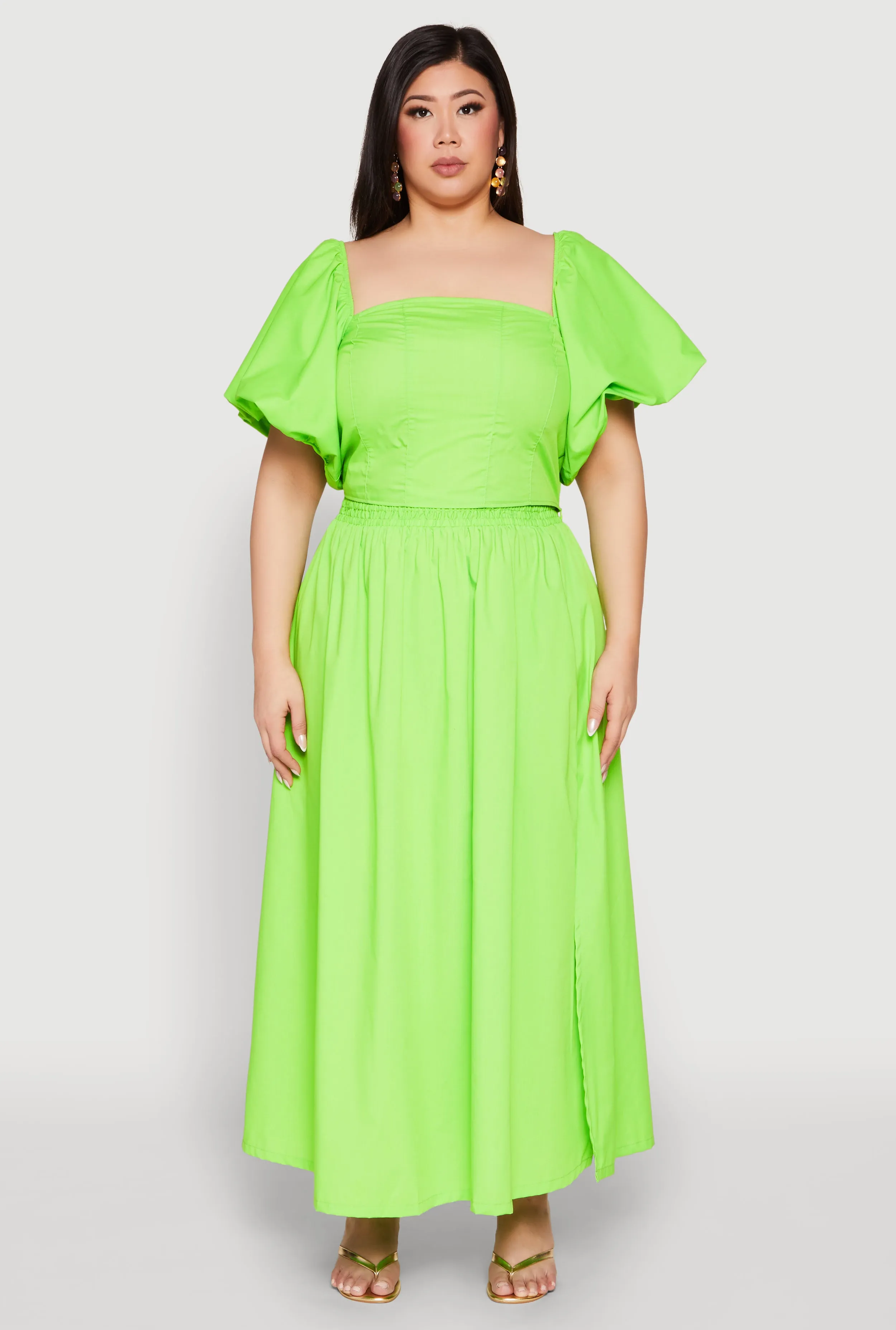 Plus Size Poplin Maxi Skirt sold by Rainbow