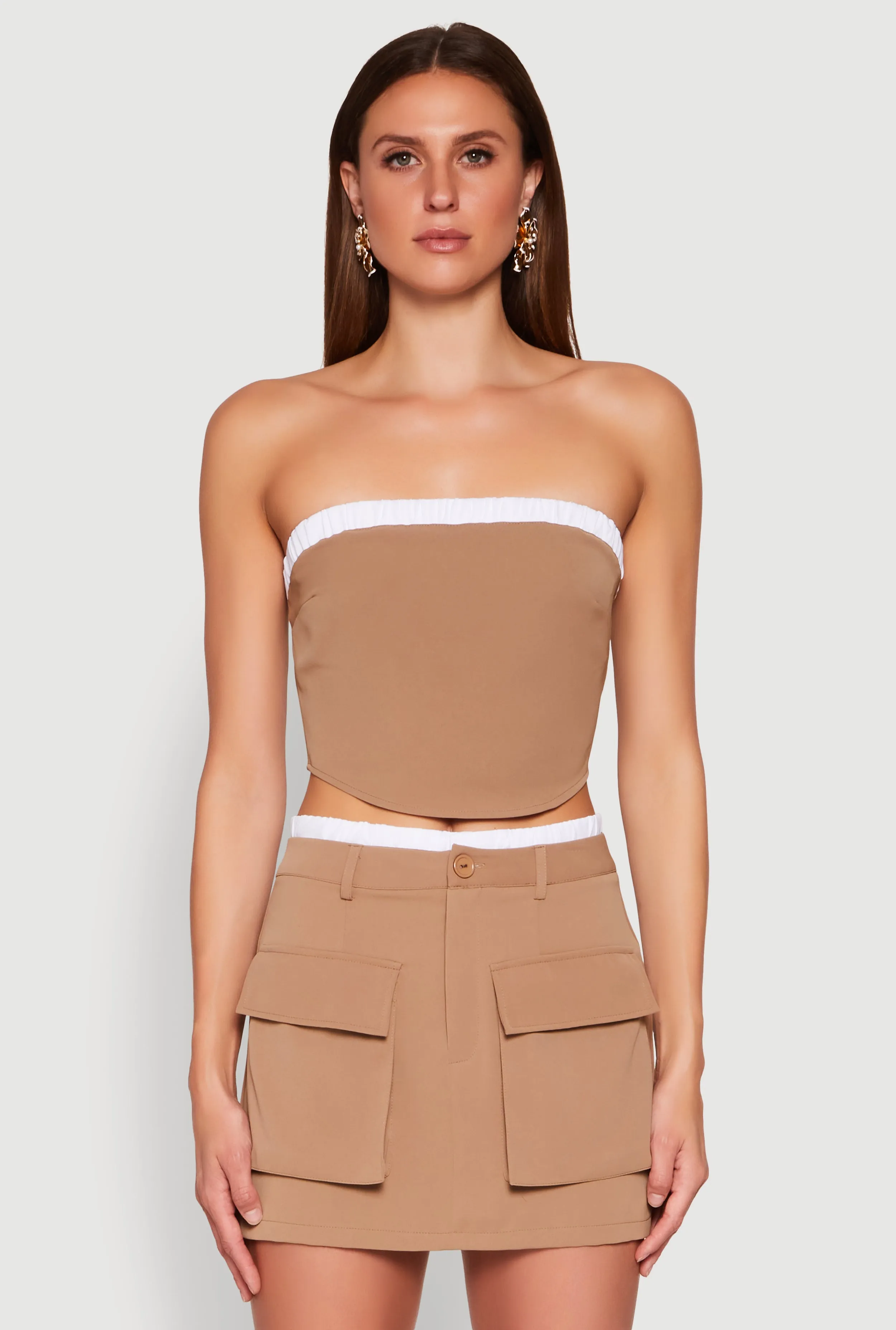 Contrast Trim Tube Top sold by Rainbow