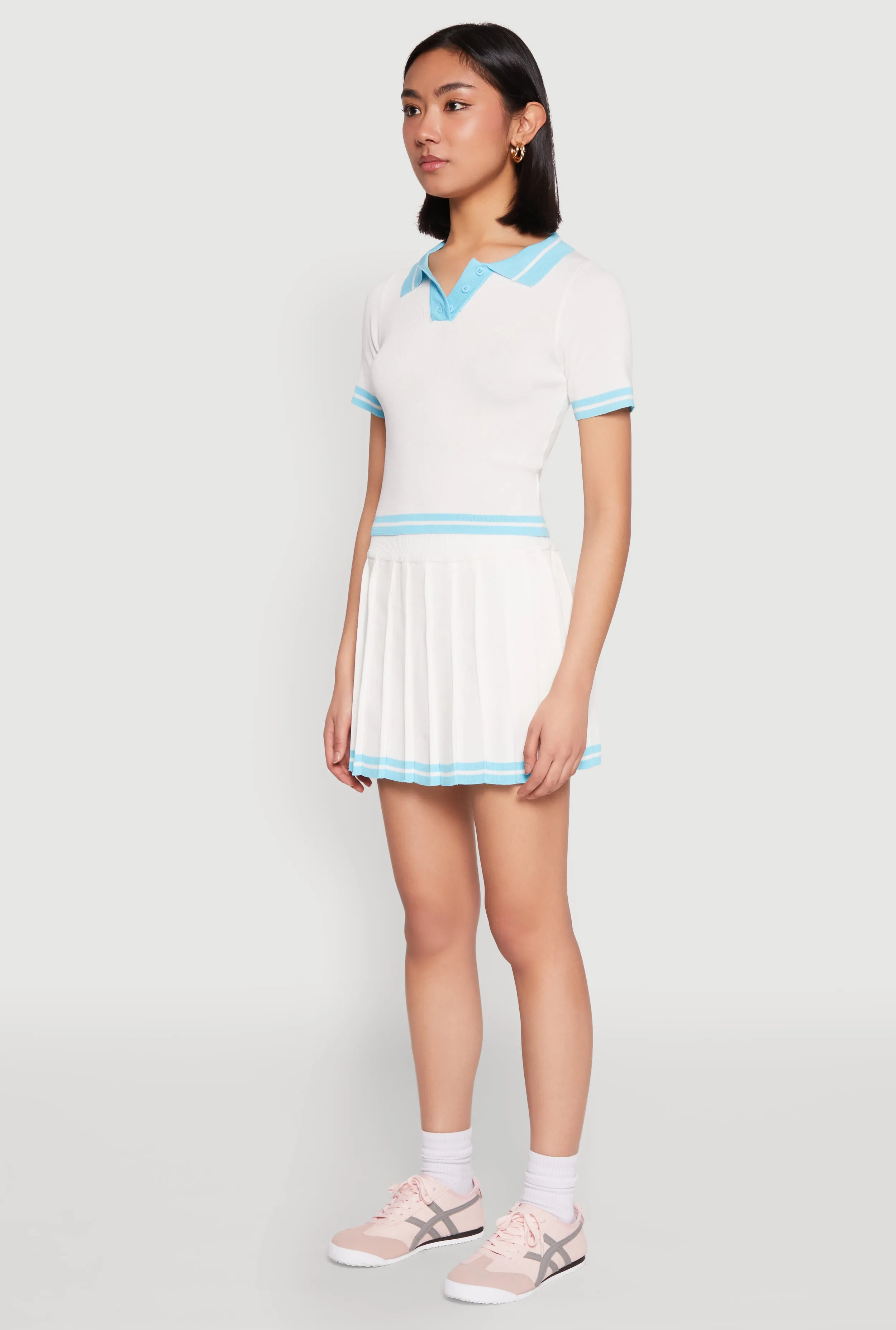 Daisy Varsity Stripe Cropped Polo Shirt sold by Rainbow product image thumbnail 5