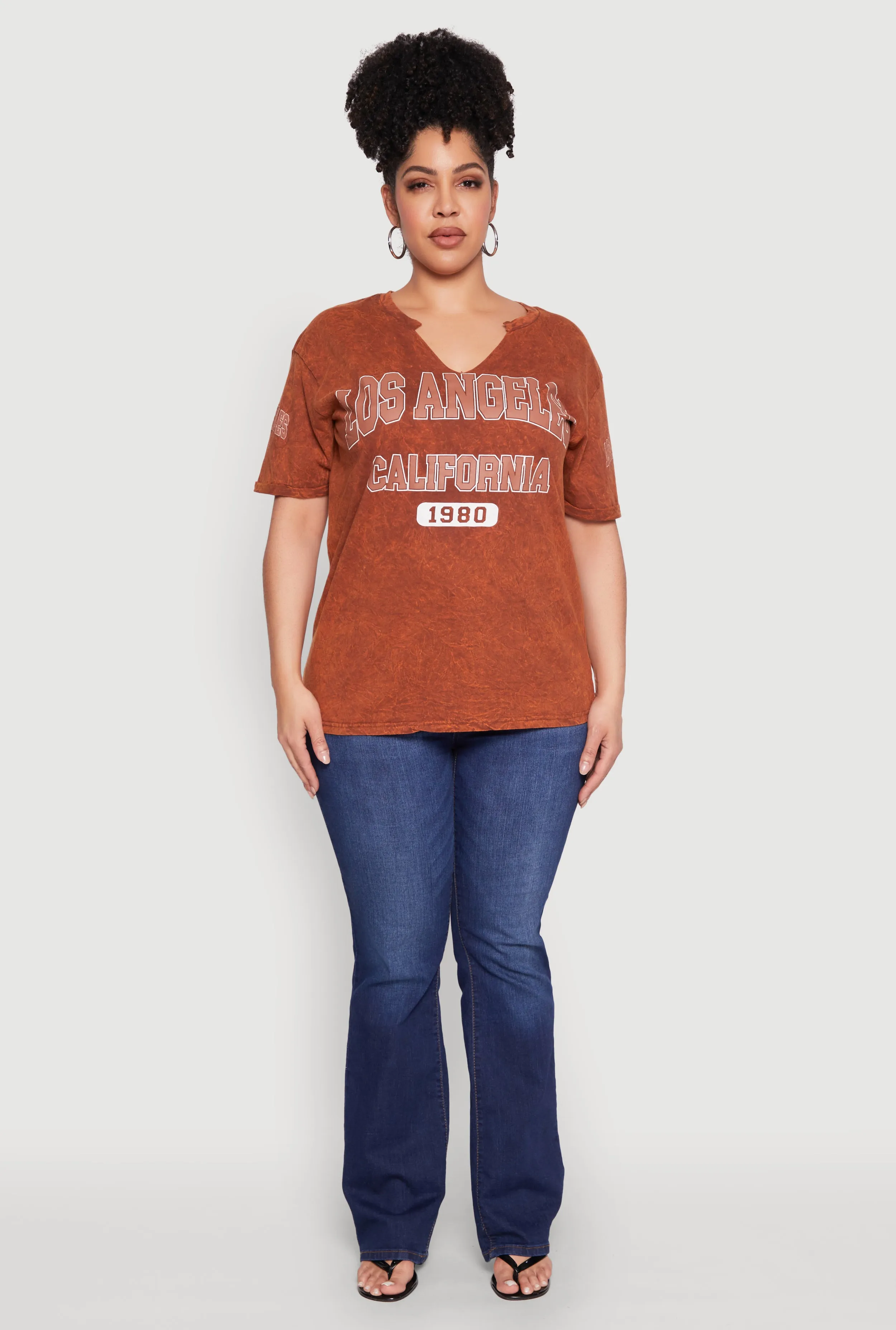 Plus Size Mineral Wash Los Angeles Graphic Tee sold by Rainbow product image thumbnail 3