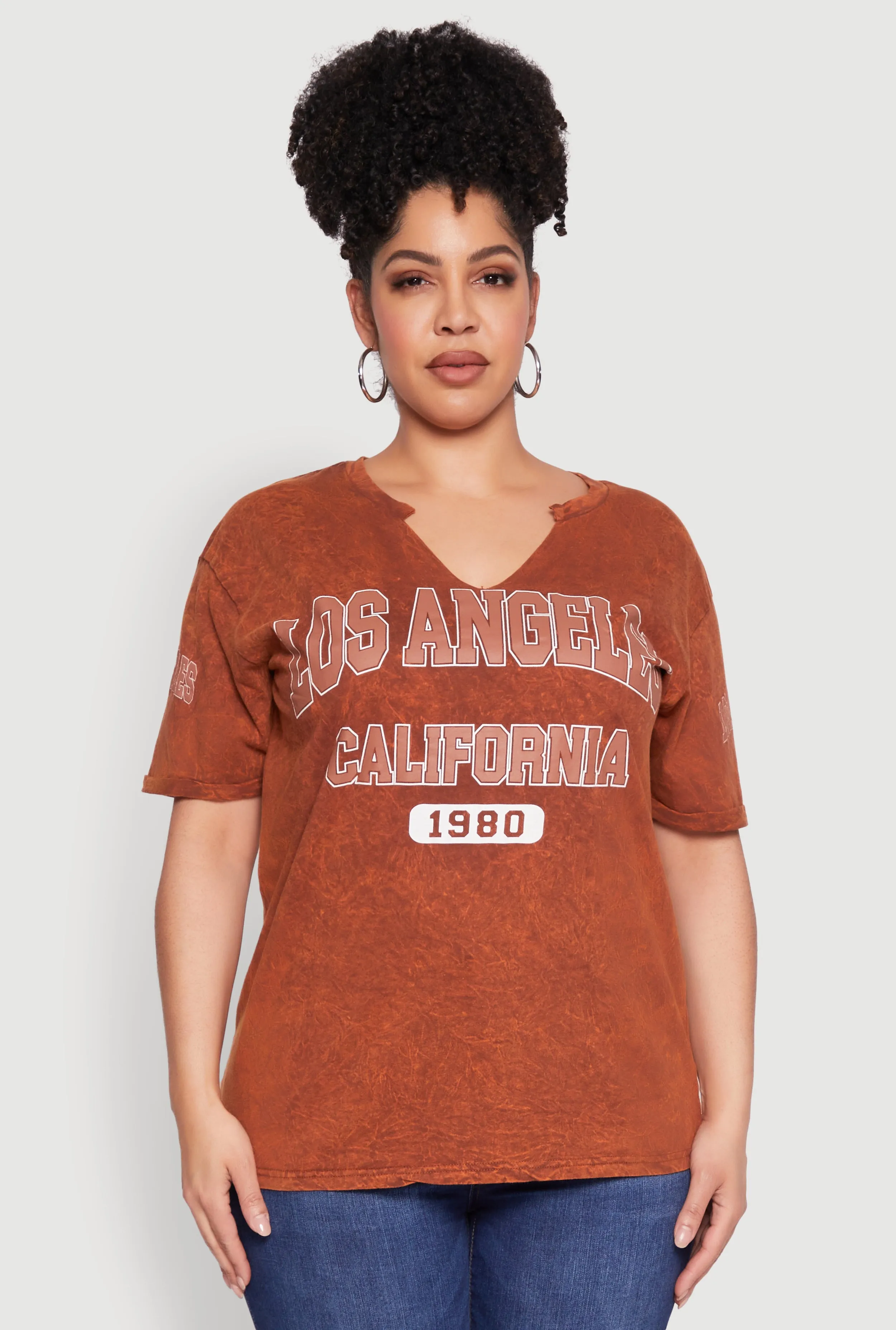 Plus Size Mineral Wash Los Angeles Graphic Tee sold by Rainbow product image thumbnail 2