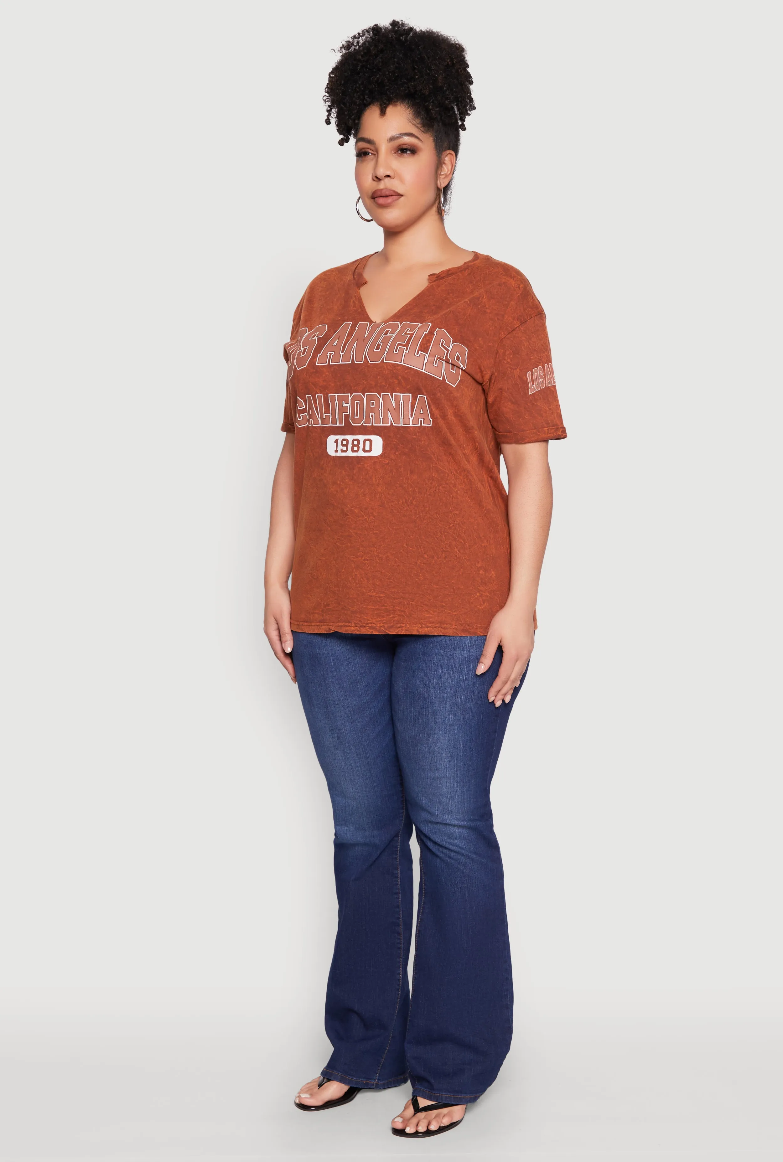 Plus Size Mineral Wash Los Angeles Graphic Tee sold by Rainbow product image thumbnail 5