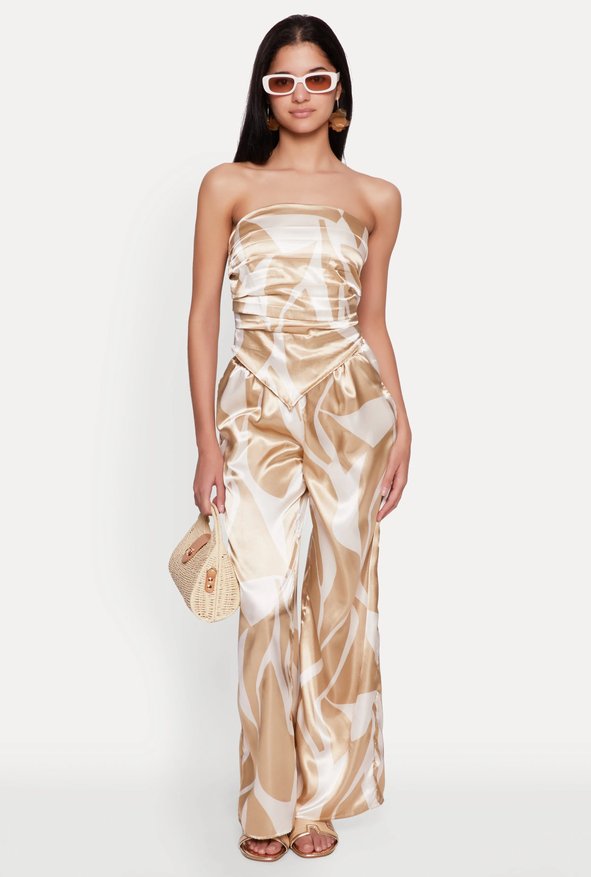 Patterned Satin Strapless Top sold by Rainbow product image thumbnail 3