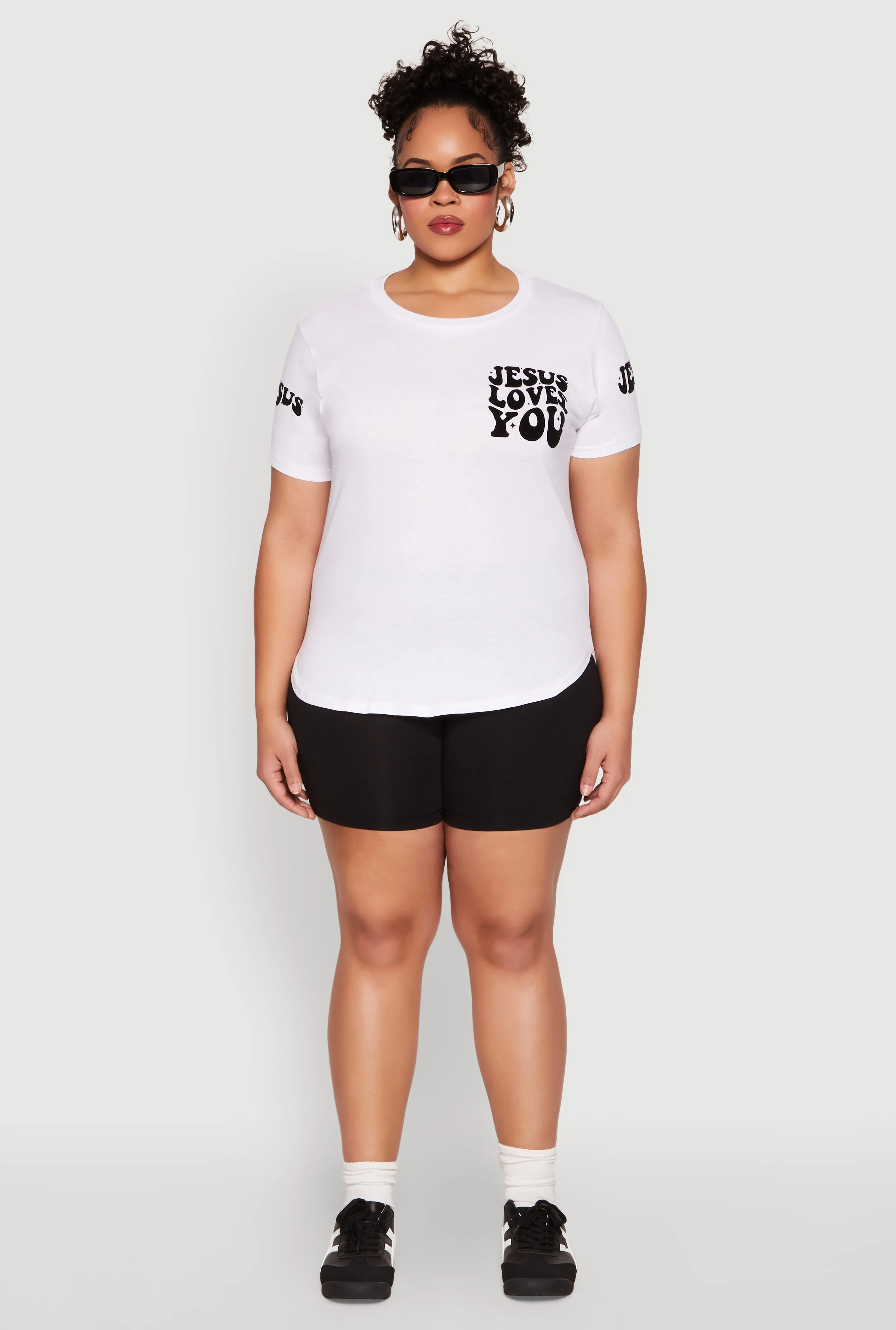 Plus Size Jesus Loves You T Shirt sold by Rainbow