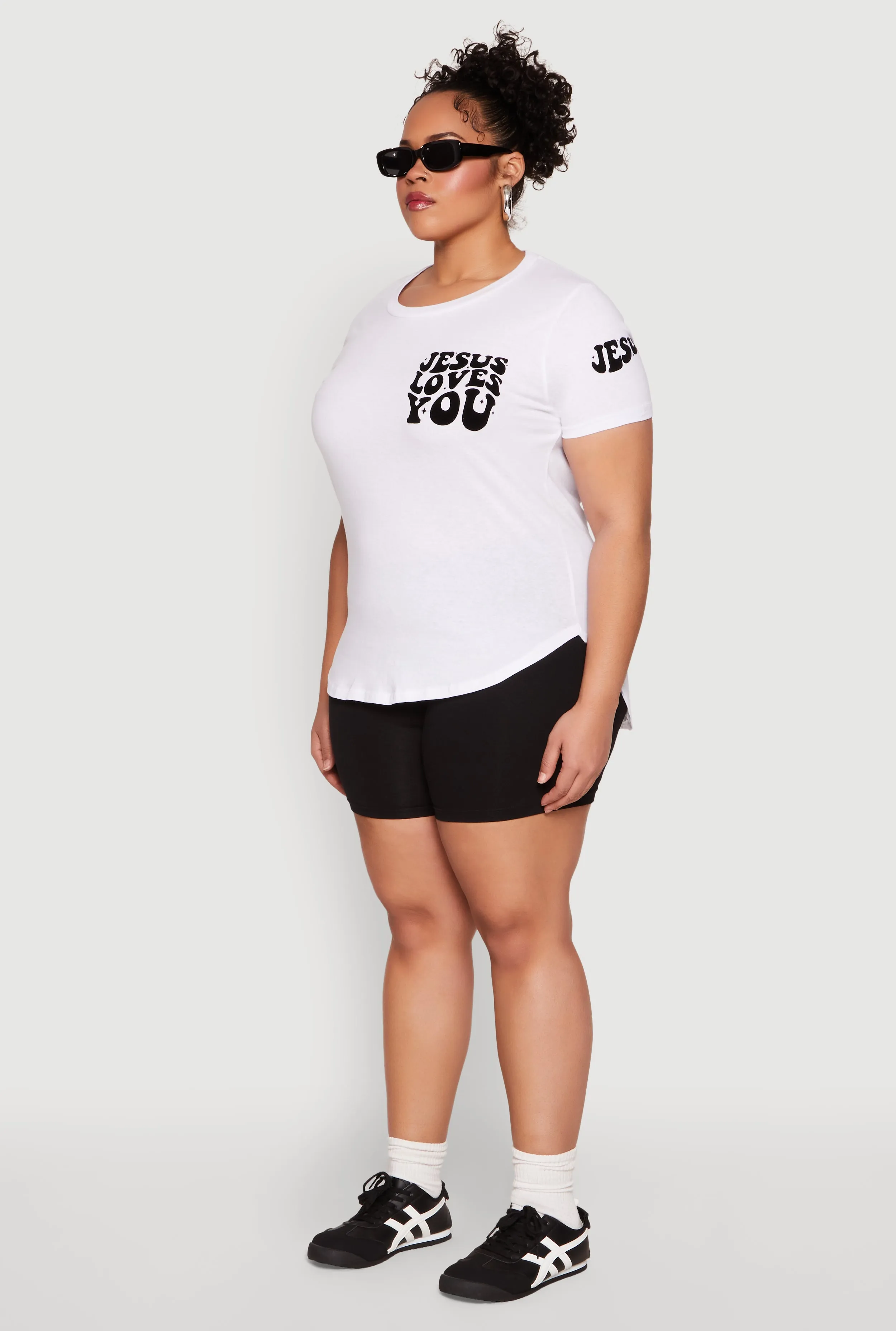 Plus Size Jesus Loves You T Shirt sold by Rainbow product image thumbnail 5