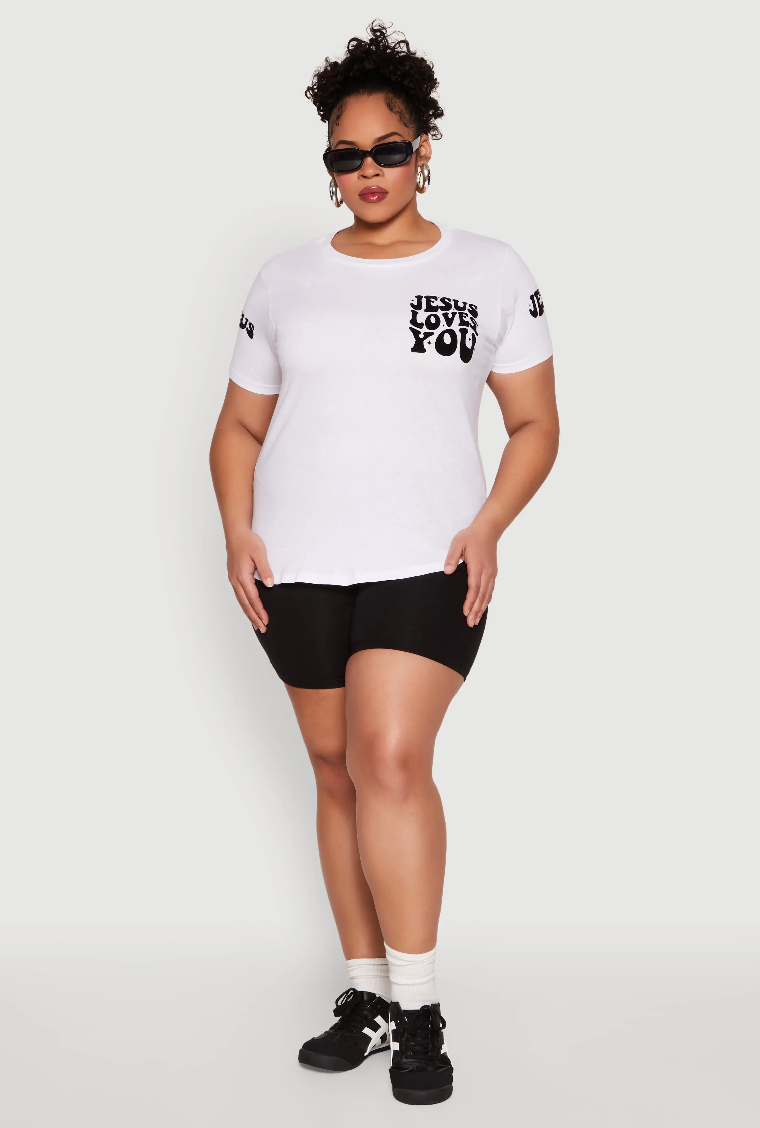 Plus Size Jesus Loves You T Shirt sold by Rainbow product image thumbnail 3