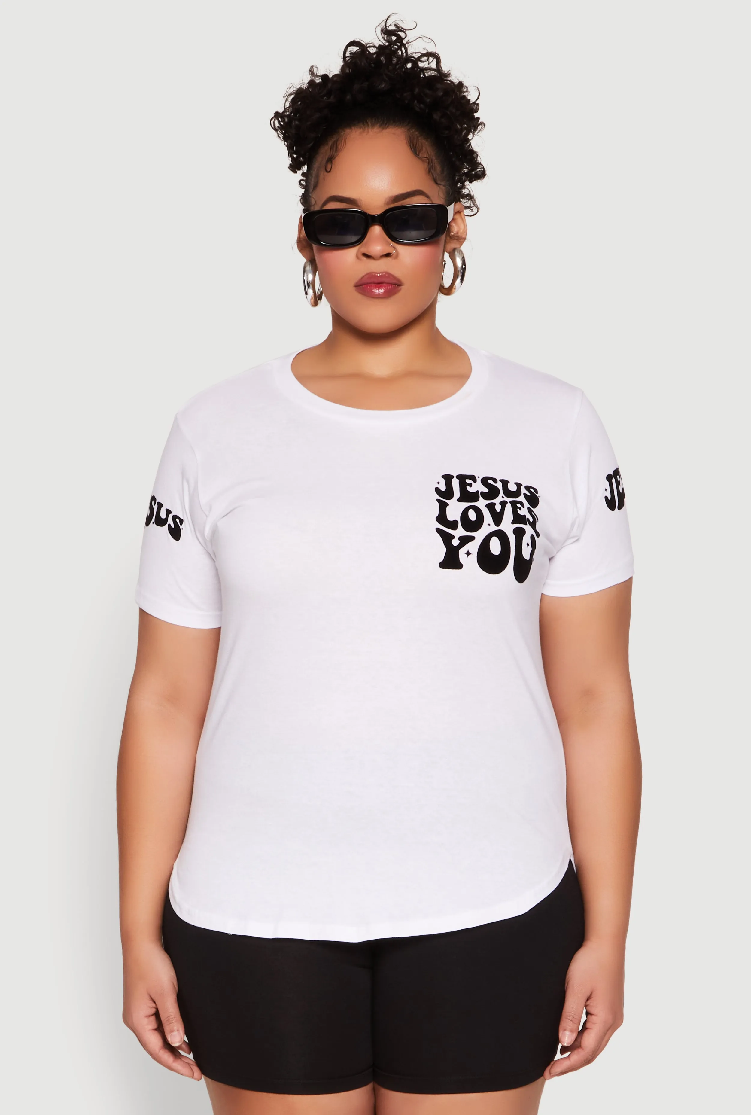Plus Size Jesus Loves You T Shirt sold by Rainbow product image thumbnail 2