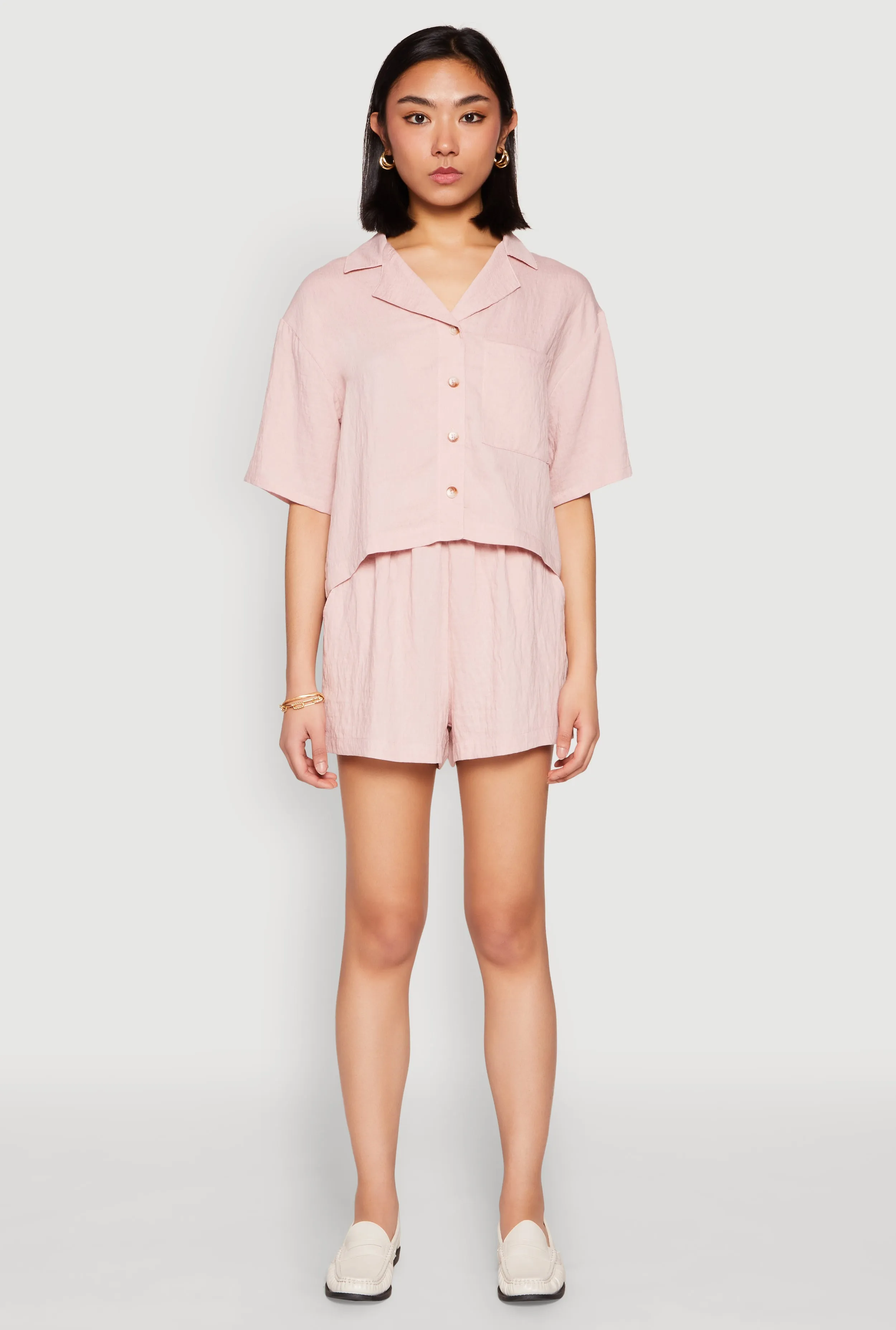 Linen High Waist Pocket Shorts sold by Rainbow