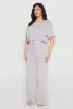 Plus Size Daisy Brushed Knit Drawstring Hem Tee sold by Rainbow