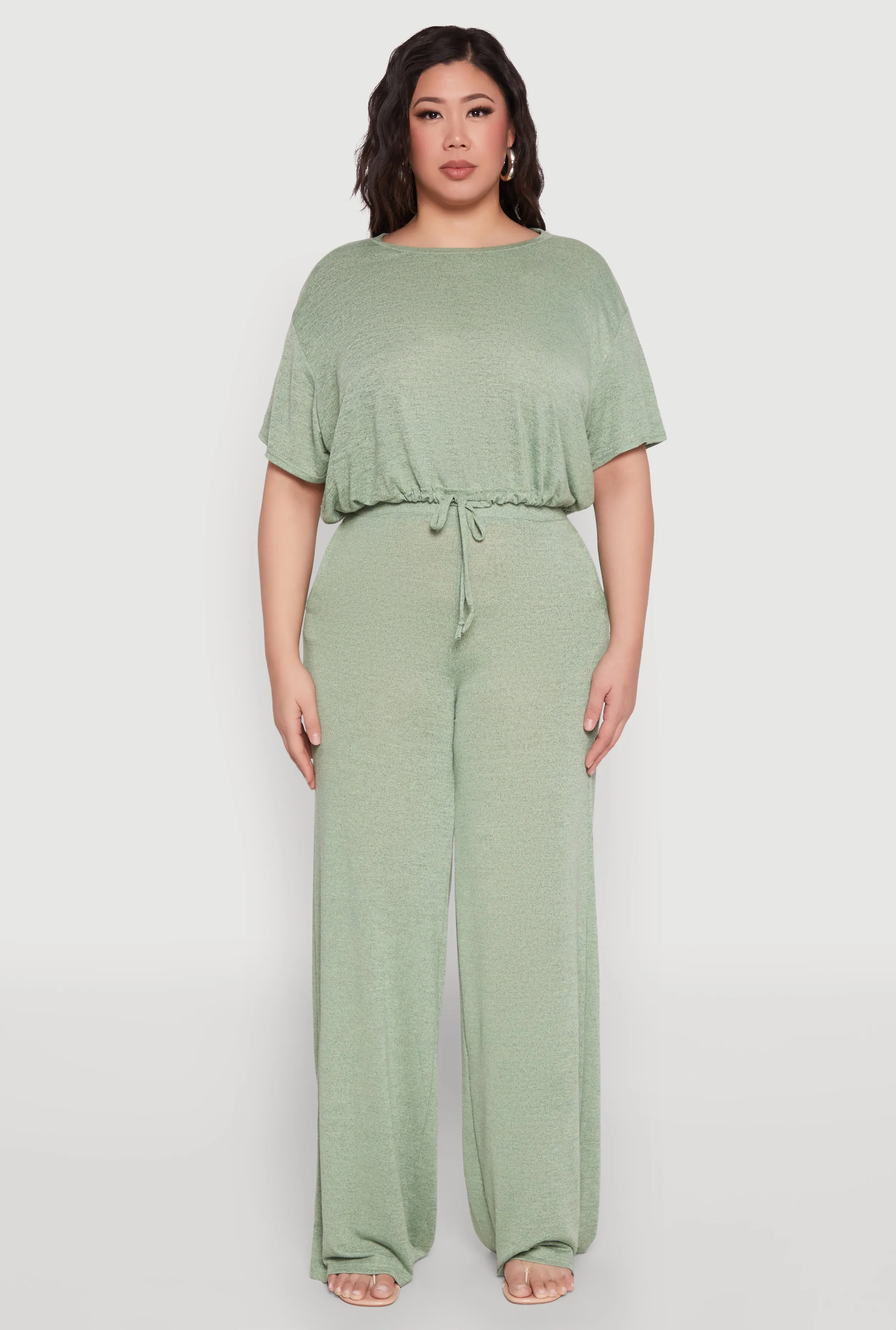 Plus Size Daisy Brushed Knit Drawstring Hem Tee sold by Rainbow product image thumbnail 3