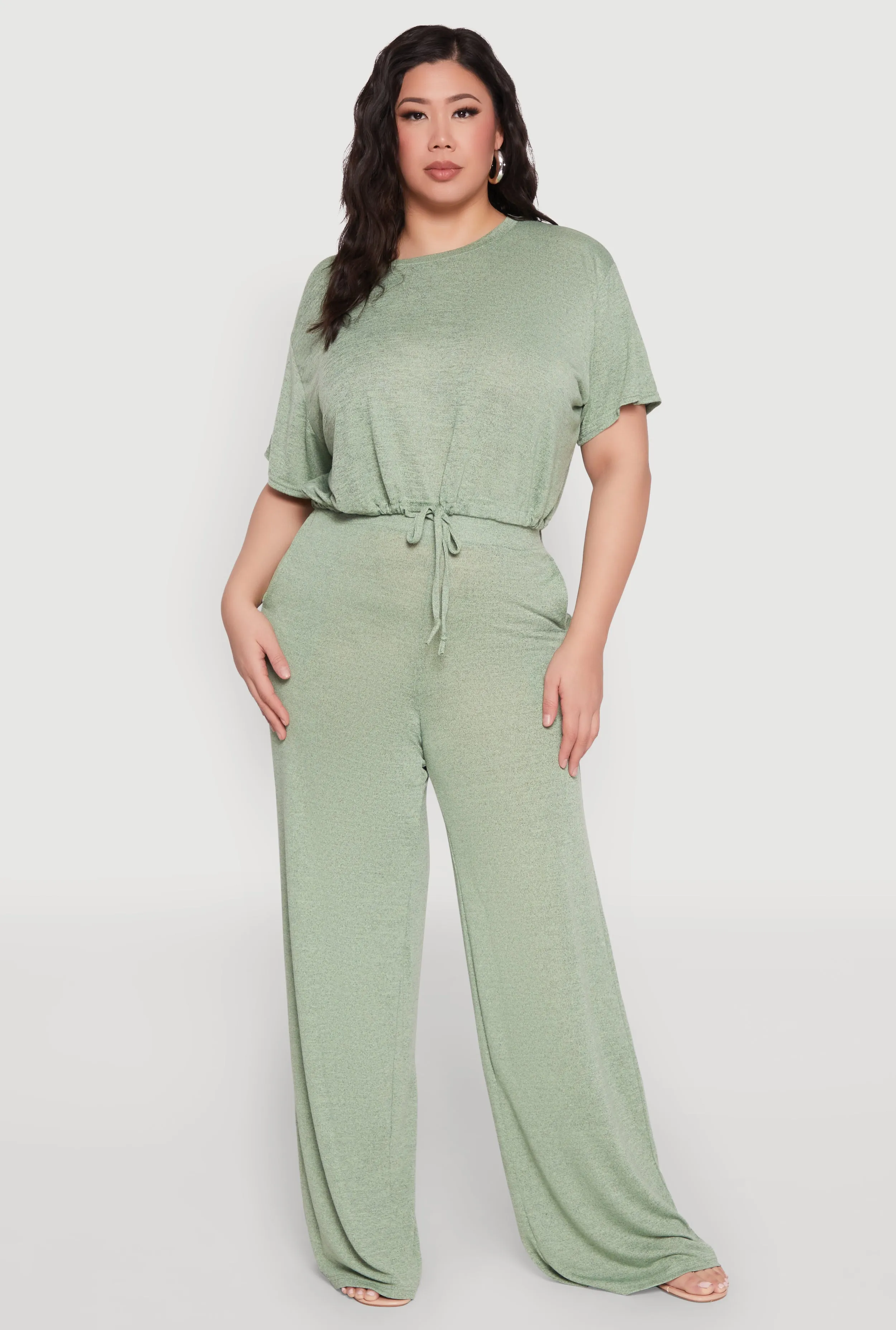 Plus Size Daisy Brushed Knit Drawstring Hem Tee sold by Rainbow product image thumbnail 2