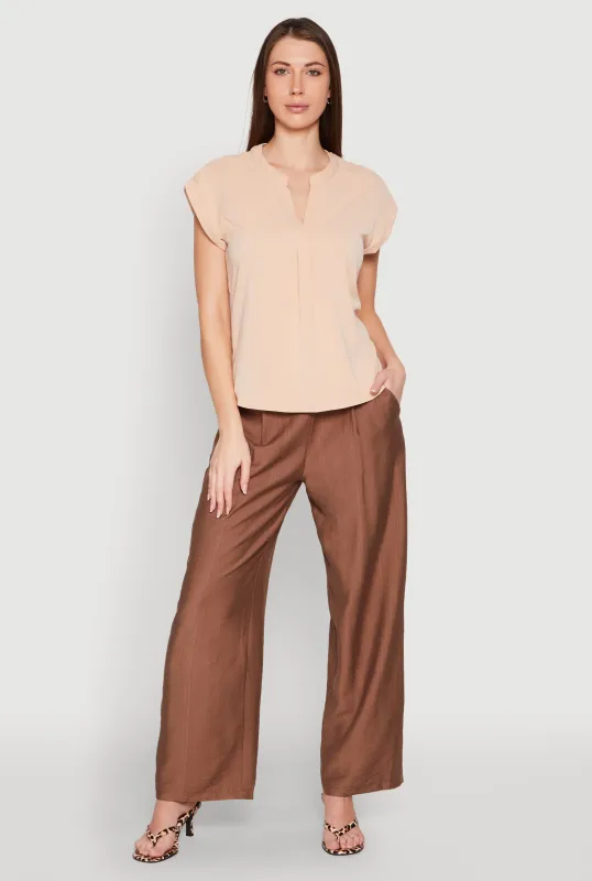 Iris Airy Notch Neck Blouse sold by Rainbow
