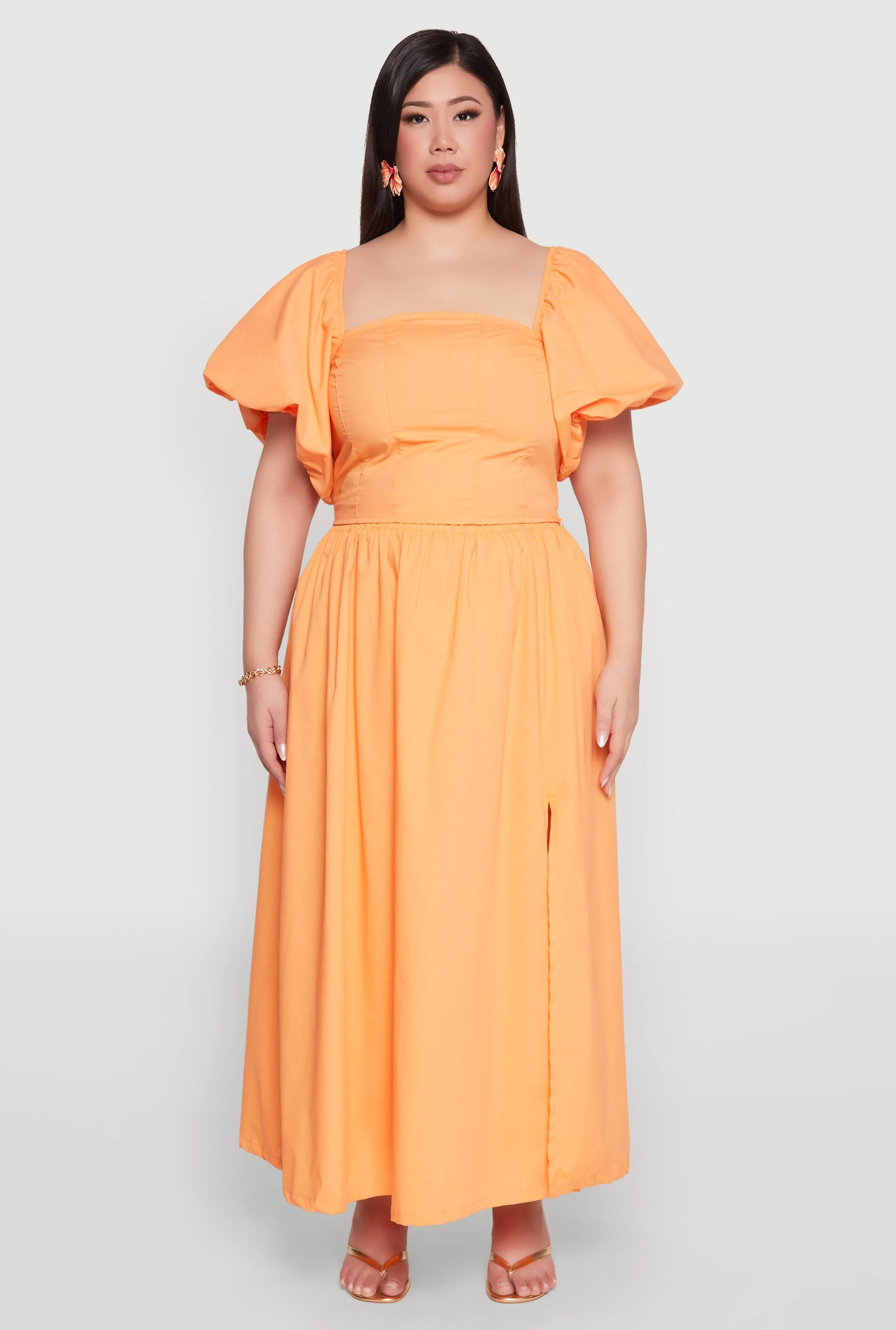 Plus Size Poplin Maxi Skirt sold by Rainbow