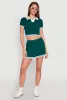 Daisy Varsity Stripe Cropped Polo Shirt sold by Rainbow