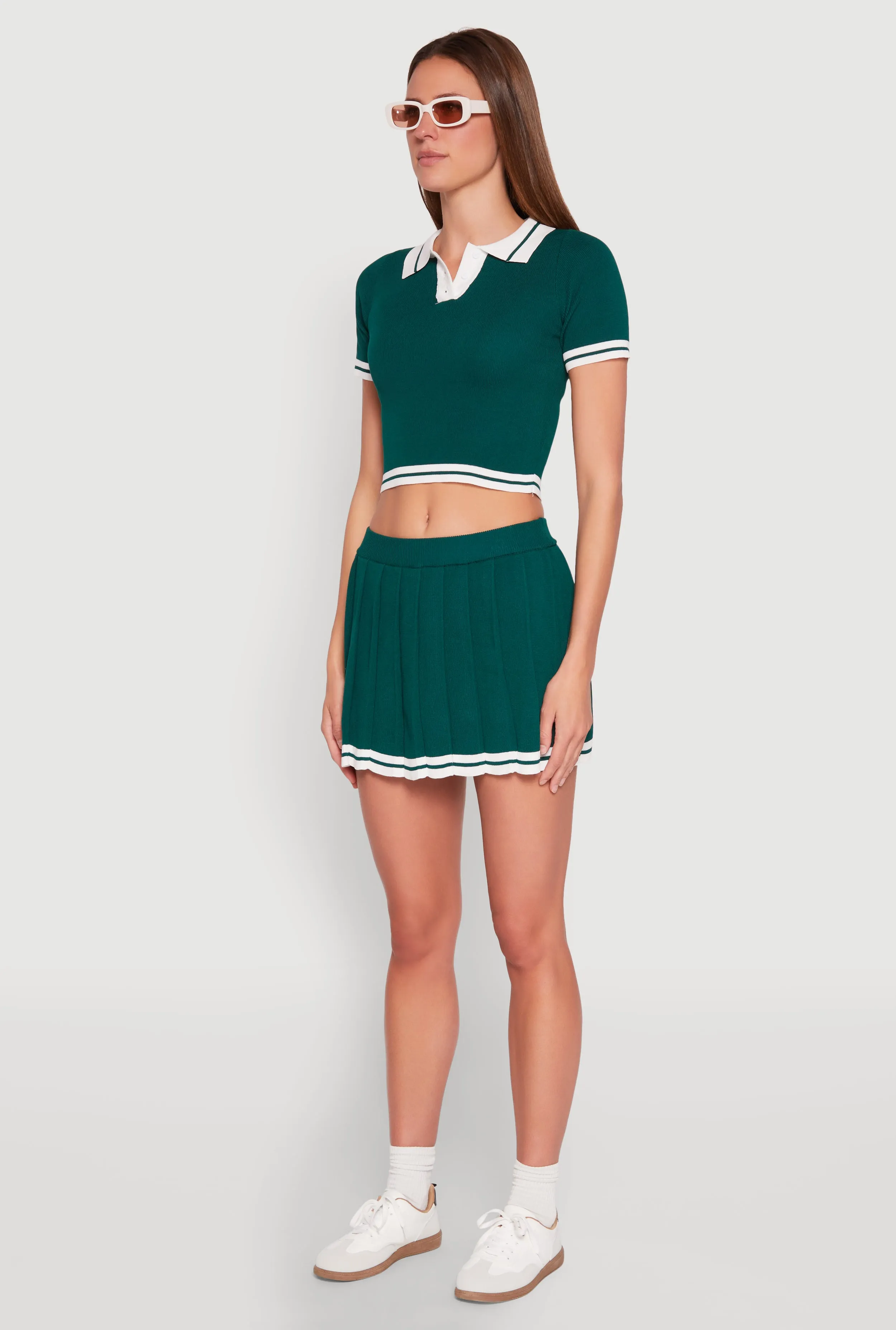 Daisy Varsity Stripe Cropped Polo Shirt sold by Rainbow product image thumbnail 5