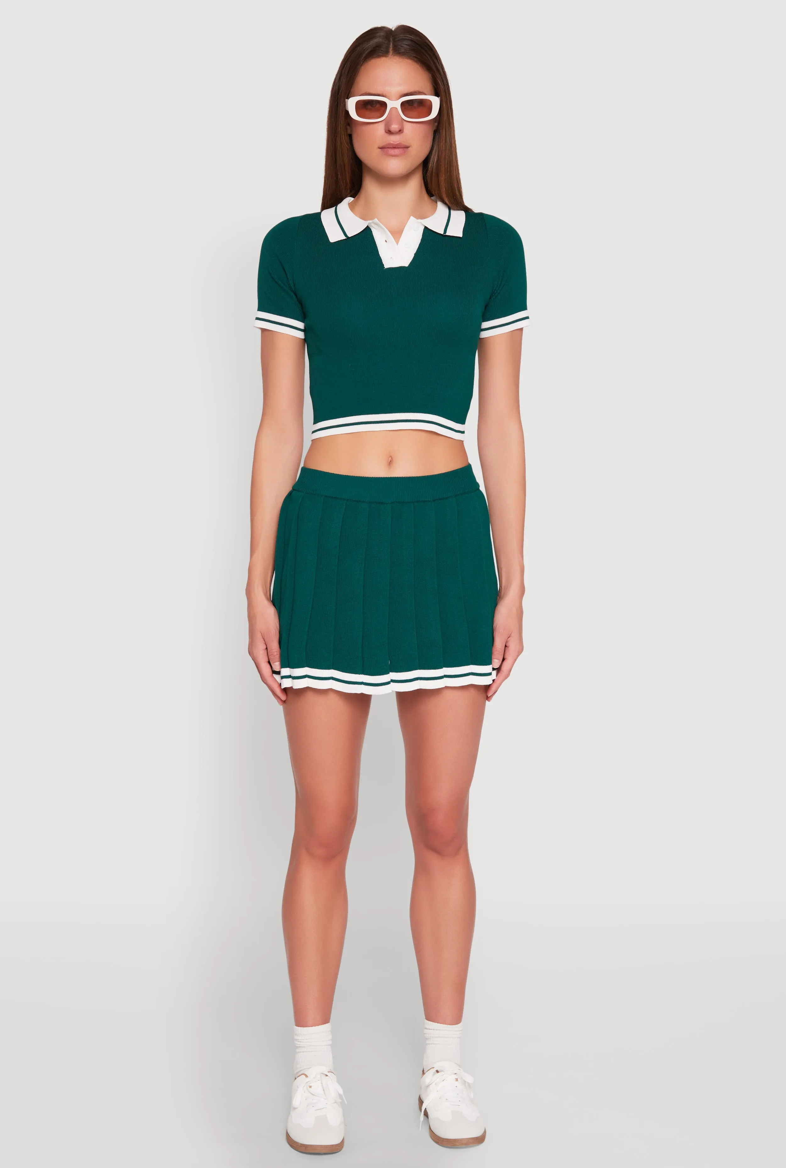 Daisy Varsity Stripe Cropped Polo Shirt sold by Rainbow product image thumbnail 2