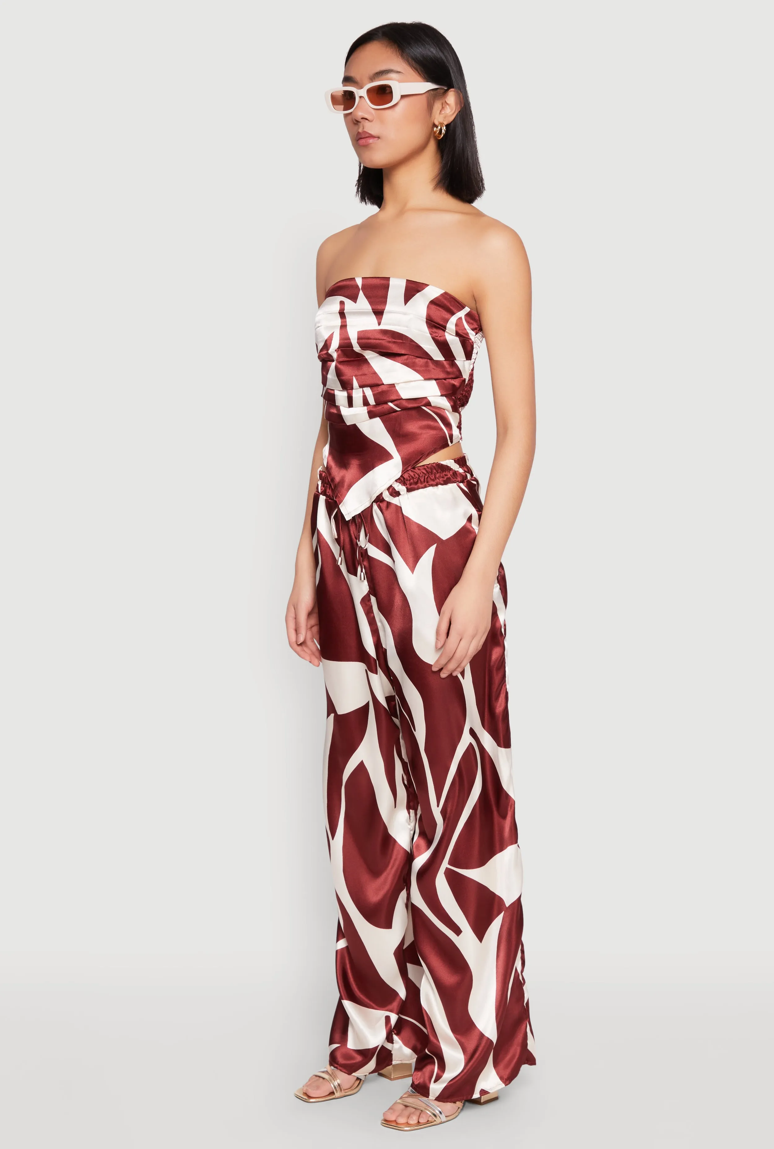 Patterned Satin Strapless Top sold by Rainbow product image thumbnail 5