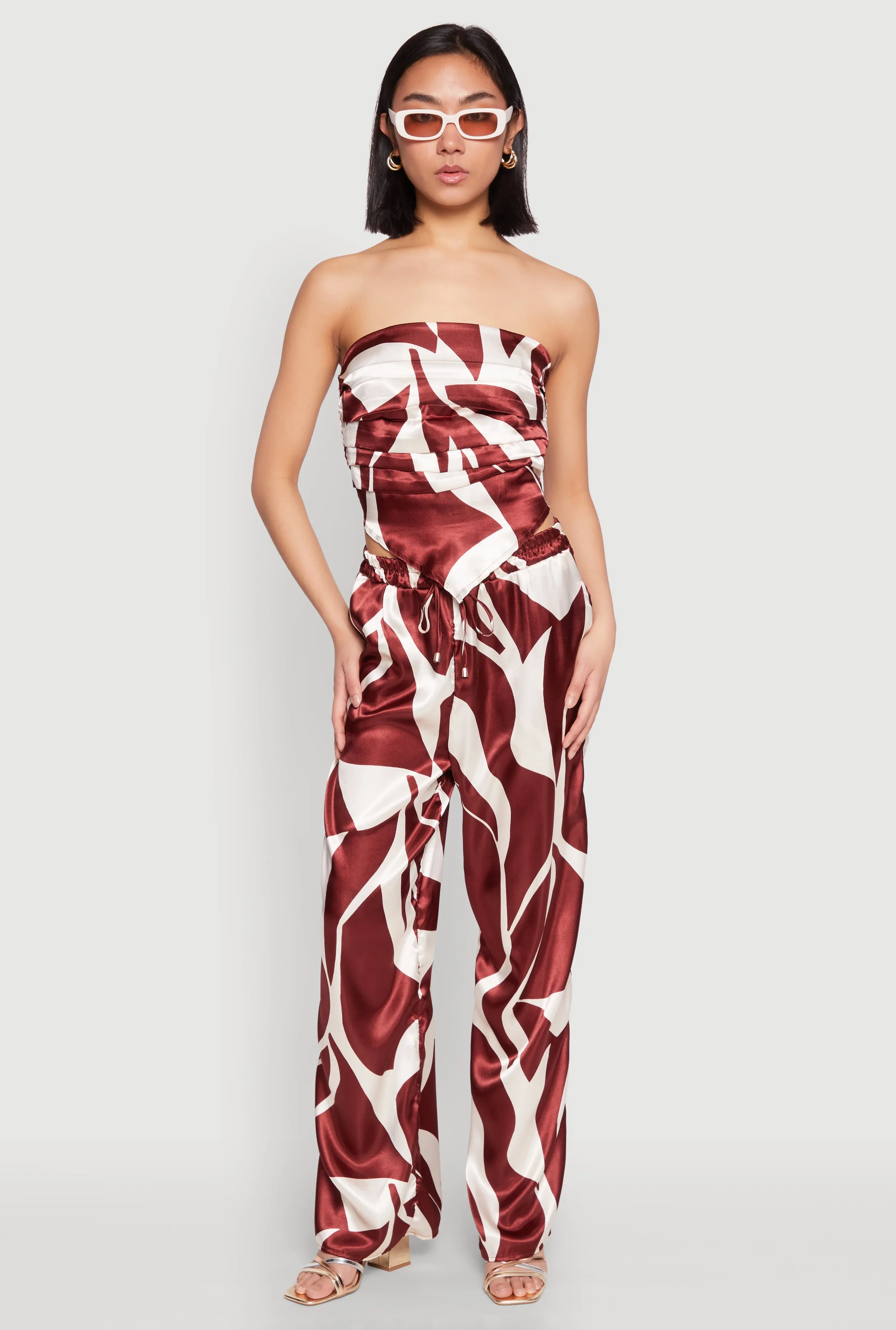 Patterned Satin Strapless Top sold by Rainbow product image thumbnail 2