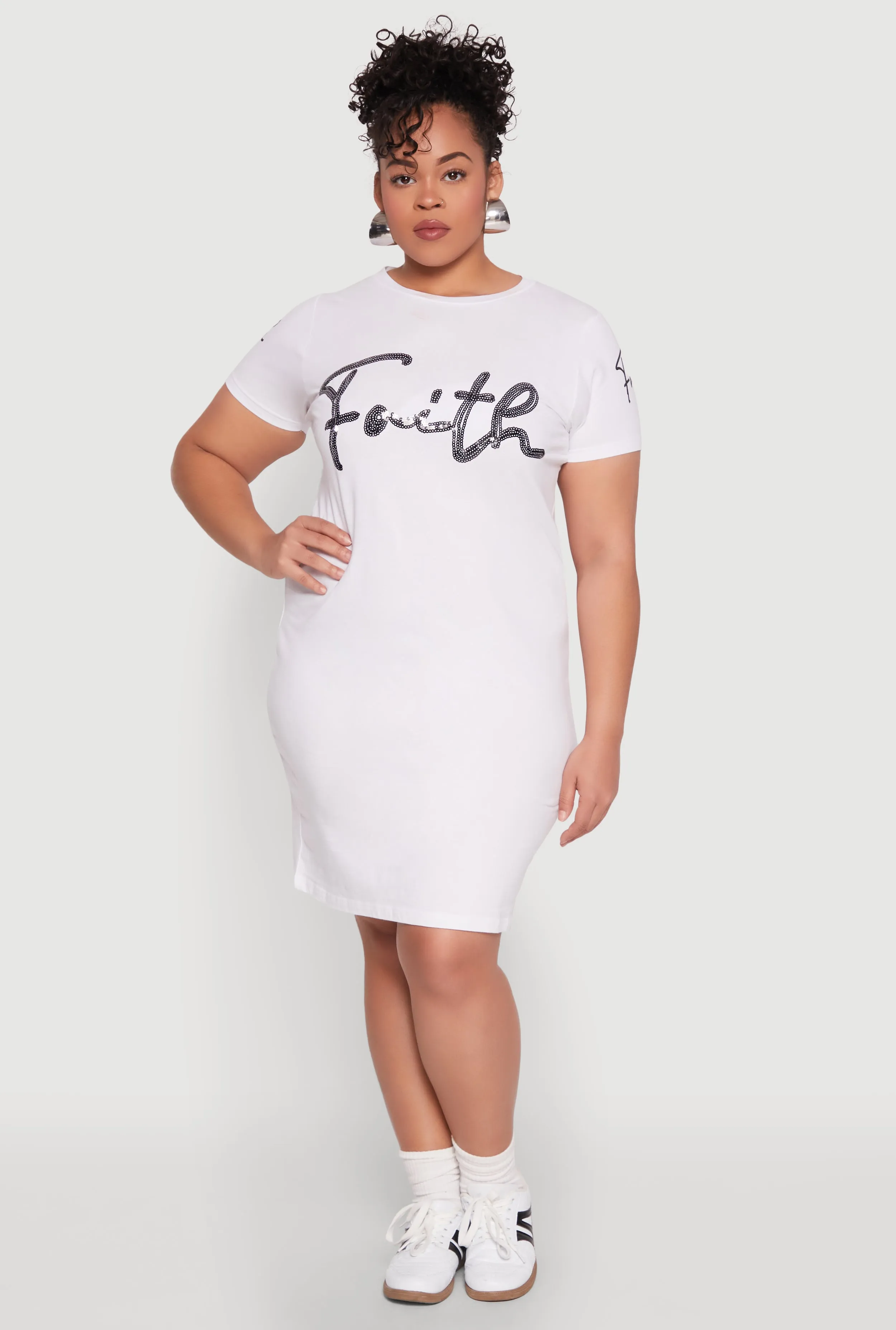 Plus Size Sequin Faith Graphic Dress sold by Rainbow product image thumbnail 2
