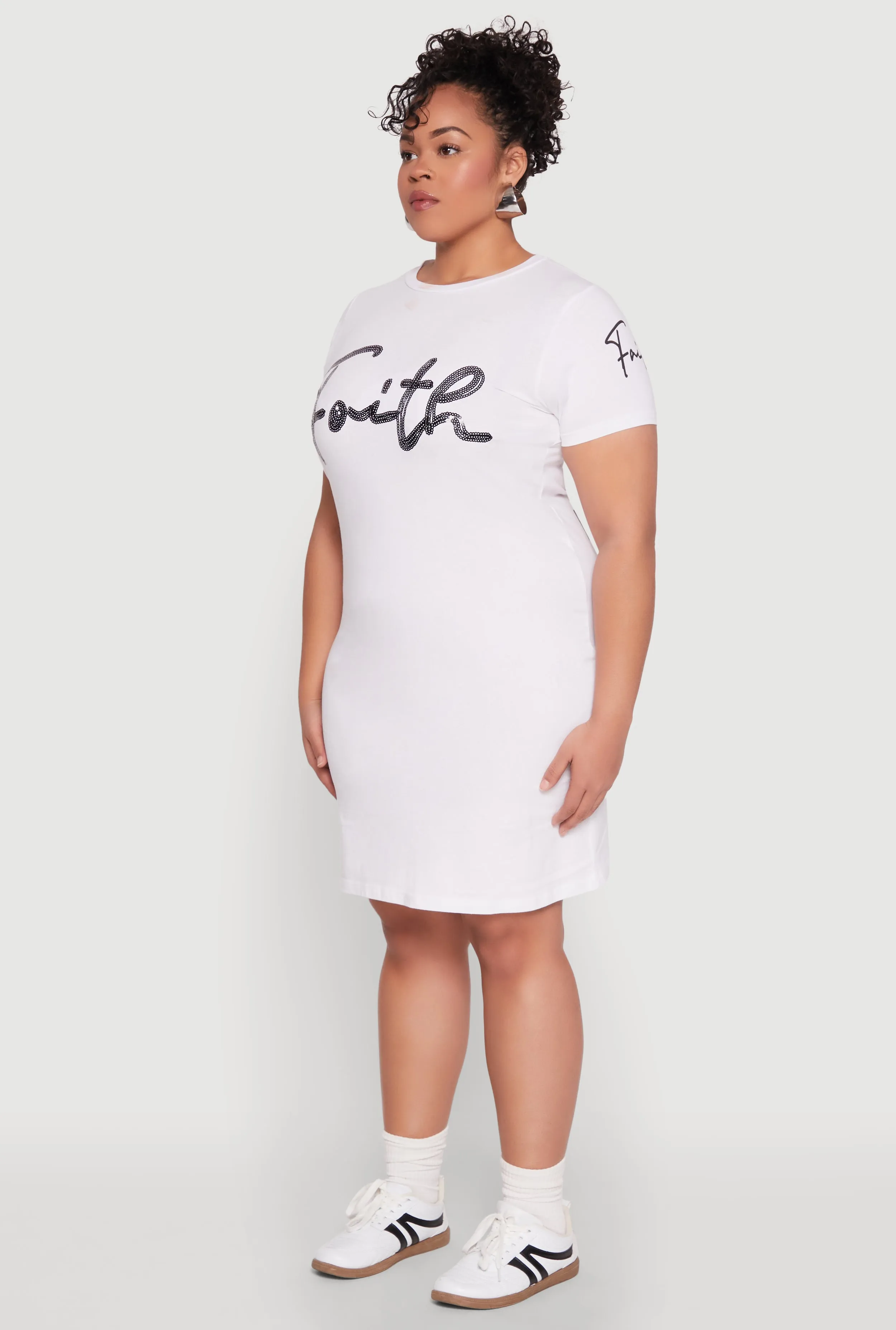 Plus Size Sequin Faith Graphic Dress sold by Rainbow product image thumbnail 3