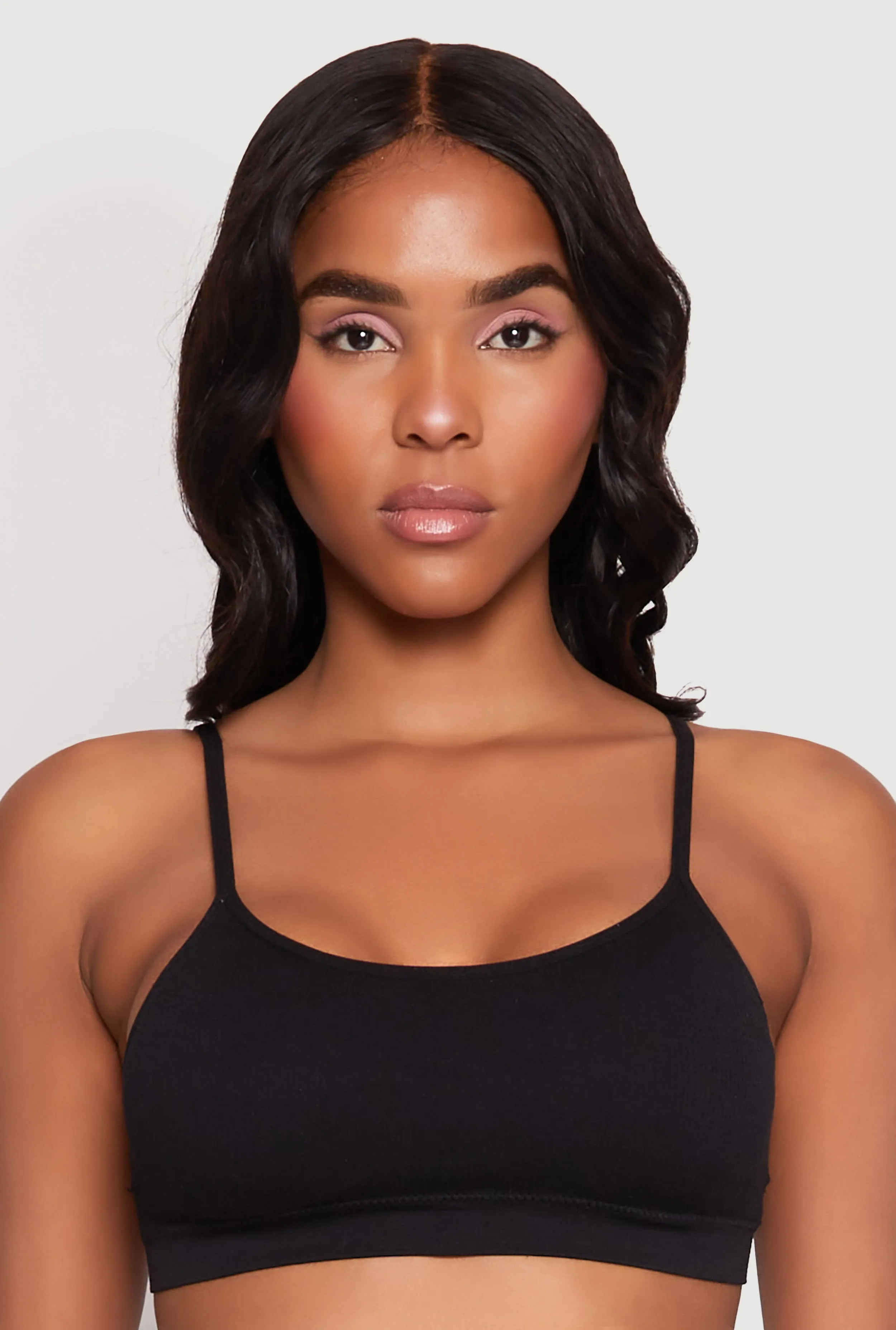 Ribbed Knit Scoop Neck Bralette sold by Rainbow