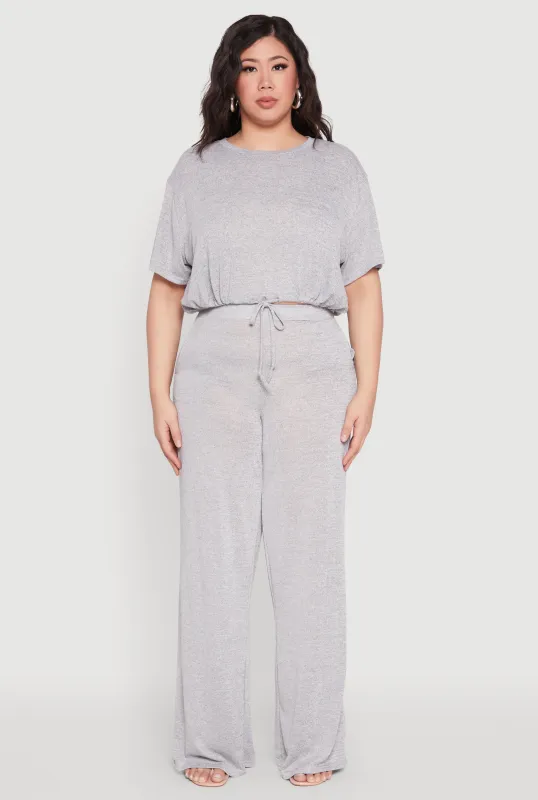Plus Size Daisy High Waisted Wide Leg Pants sold by Rainbow
