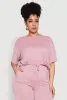 Plus Size Daisy Brushed Knit Drawstring Hem Tee sold by Rainbow