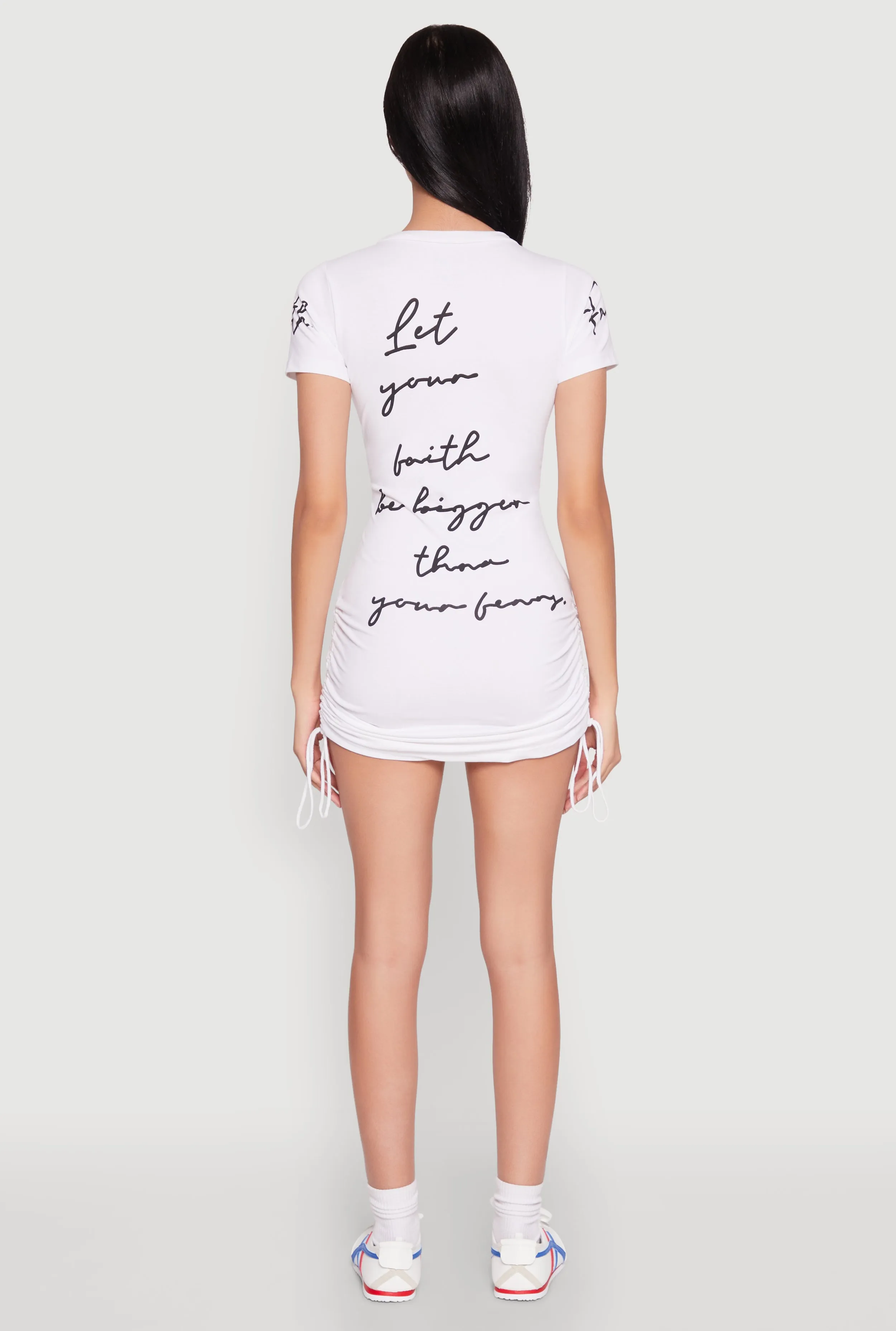 Faith Sequin Ruched T Shirt Dress sold by Rainbow product image thumbnail 5