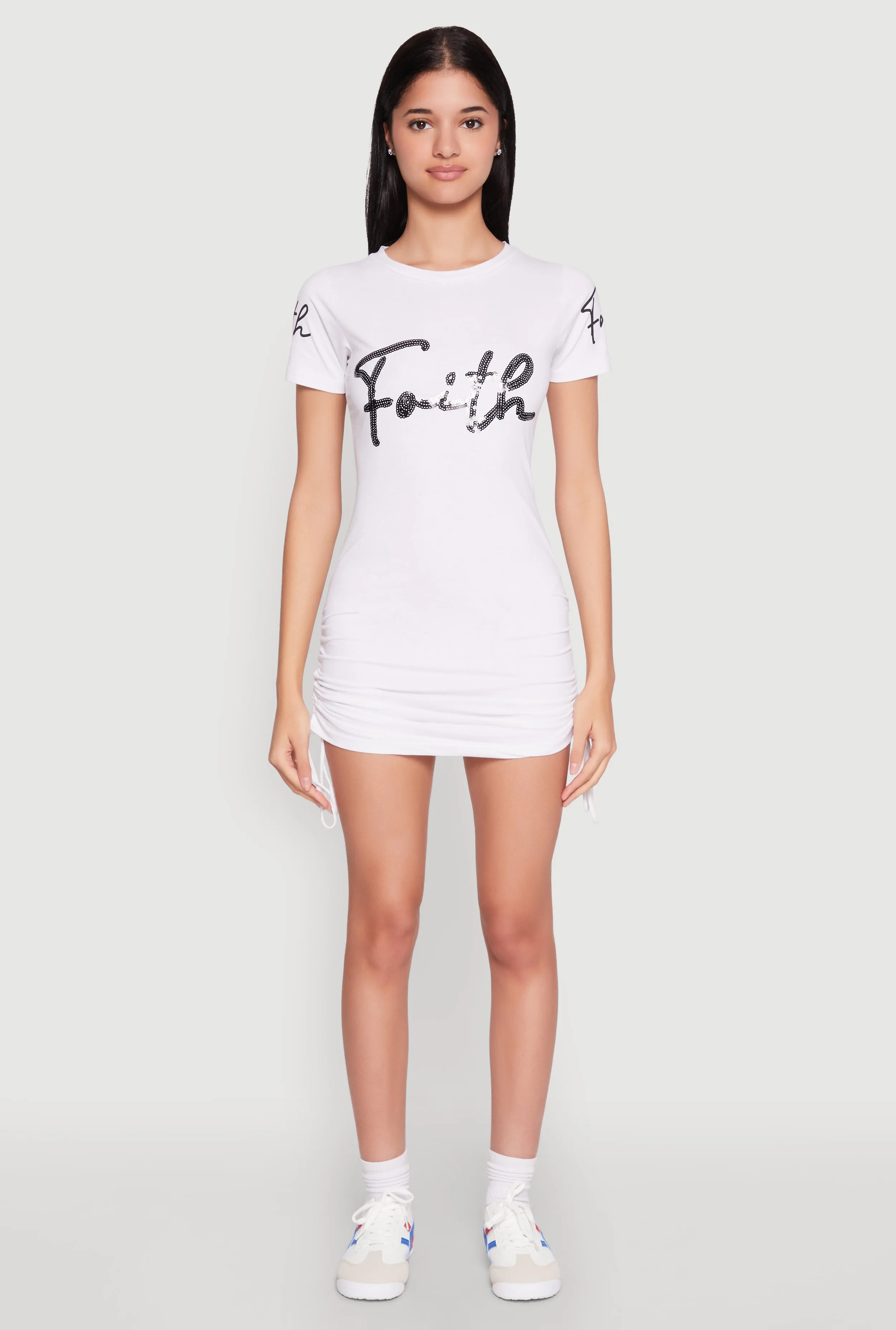 Faith Sequin Ruched T Shirt Dress sold by Rainbow product image thumbnail 2