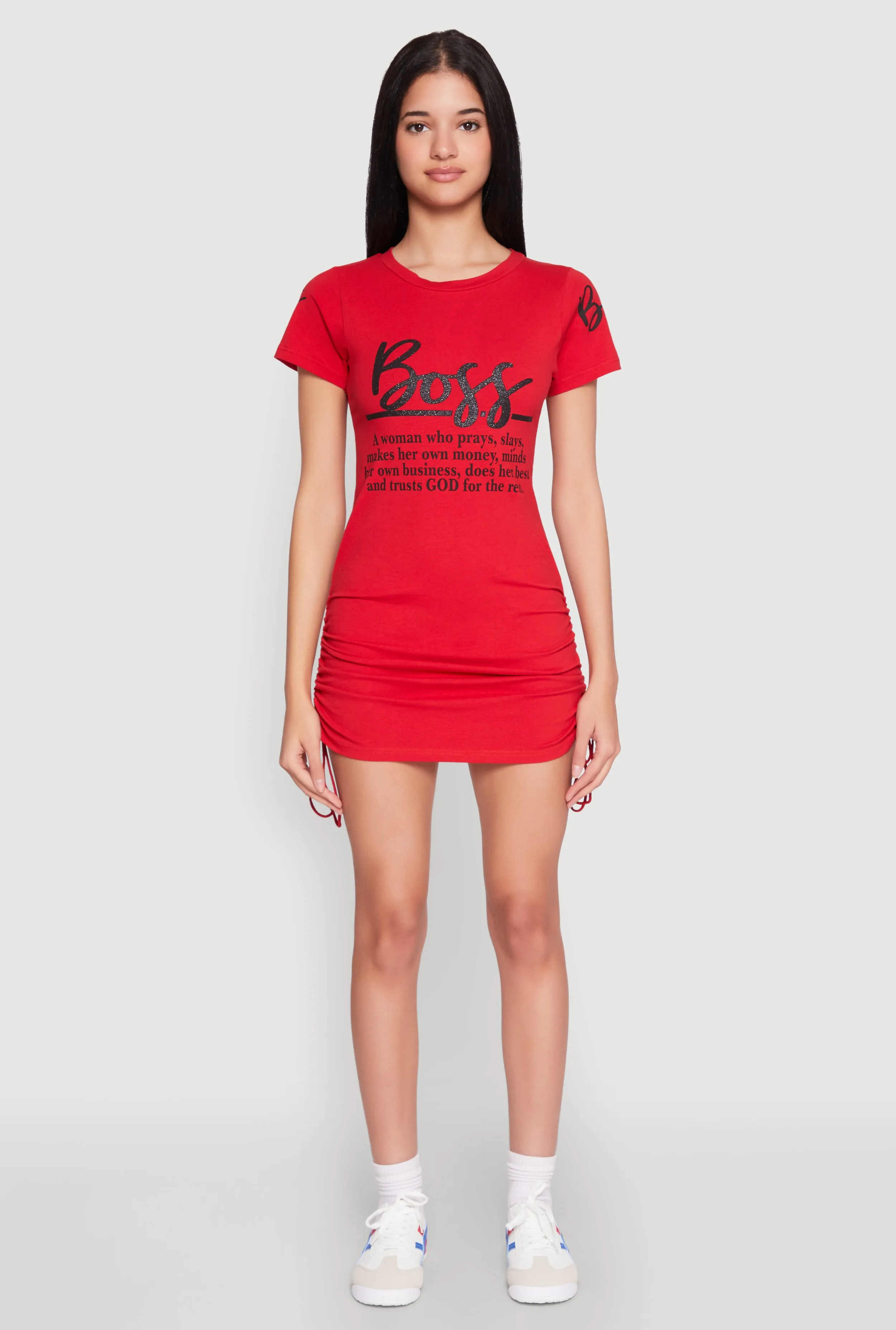 Boss Glitter Ruched T Shirt Dress sold by Rainbow product image thumbnail 2