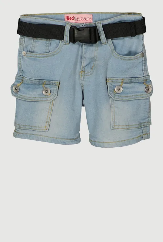 Girls Belted Bermuda Cargo Shorts sold by Rainbow