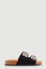Double Geometric Band Footbed Sandals sold by Rainbow