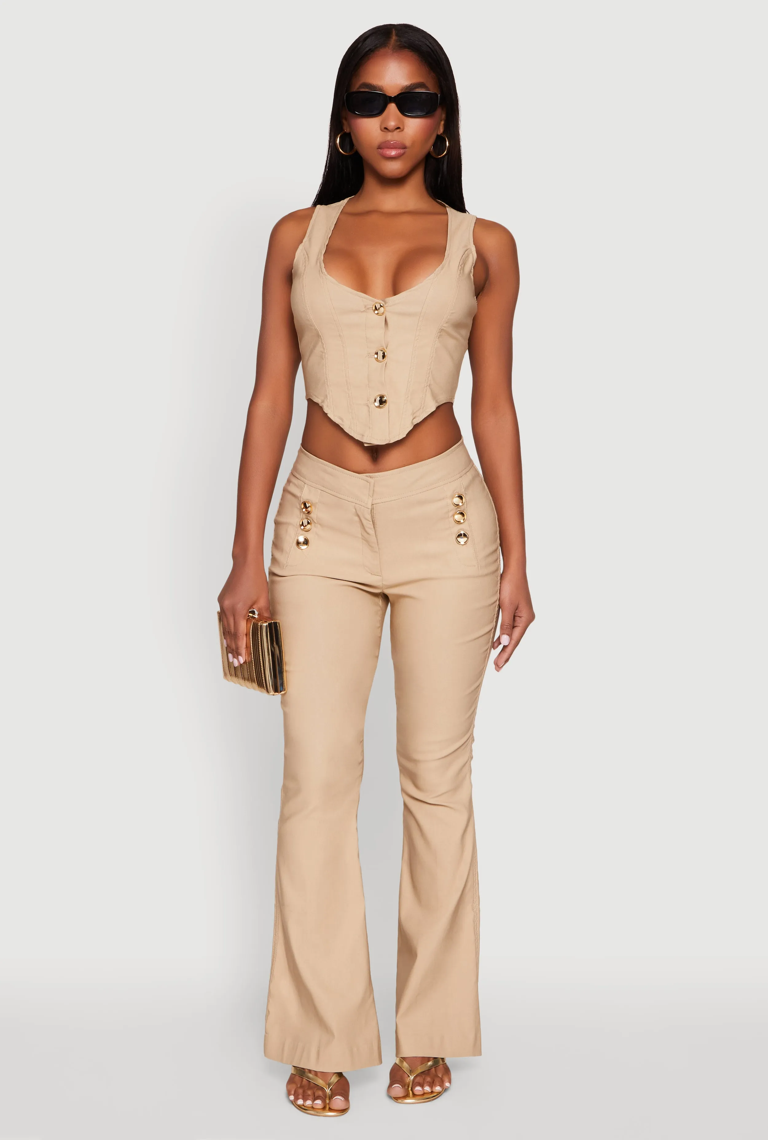 Cropped Corset Detail Vest sold by Rainbow product image thumbnail 2