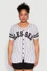 Plus Size Blessed 1 Pinstripe Baseball Shirt sold by Rainbow