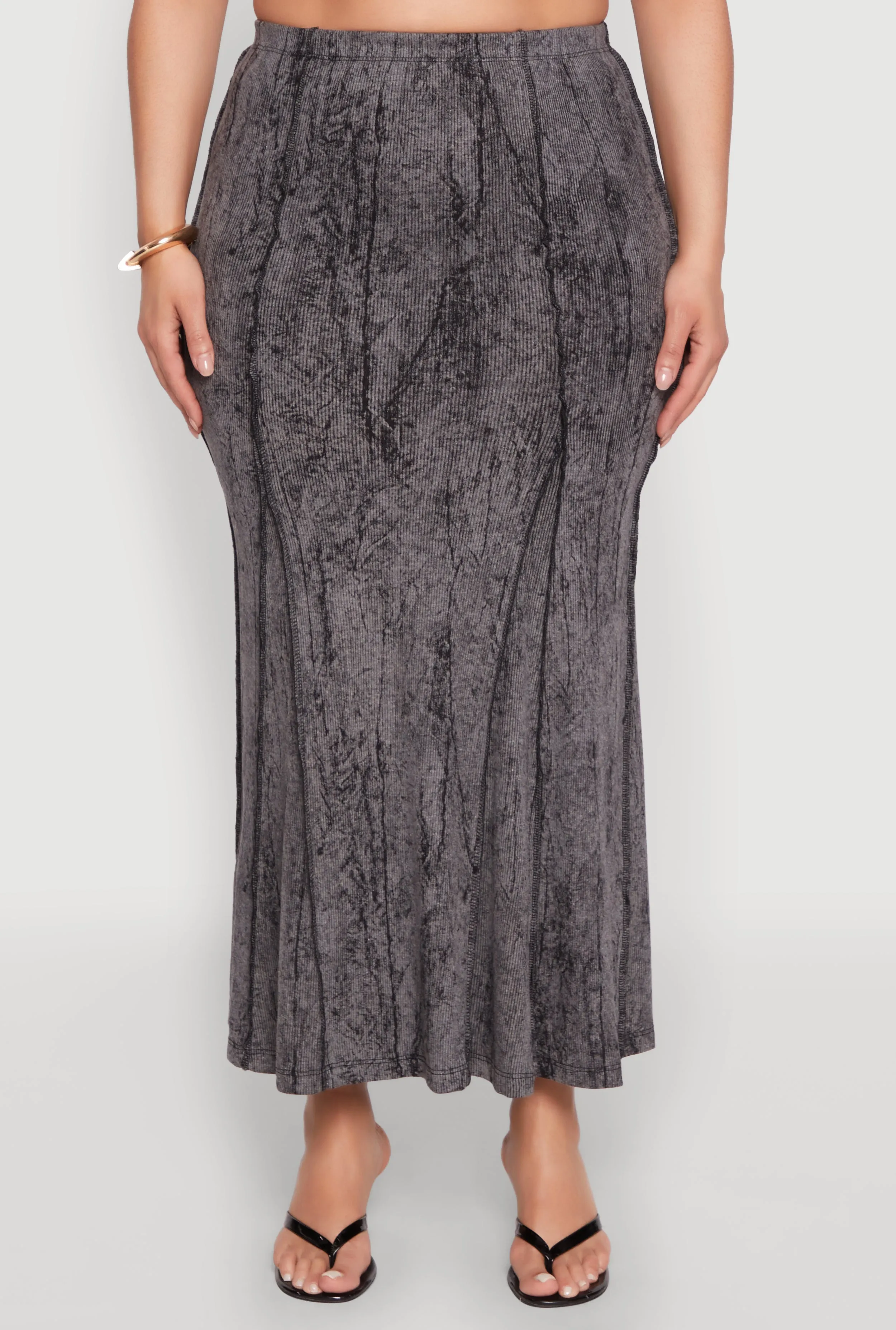 Plus Size Mineral Wash Mermaid Skirt sold by Rainbow product image thumbnail 3