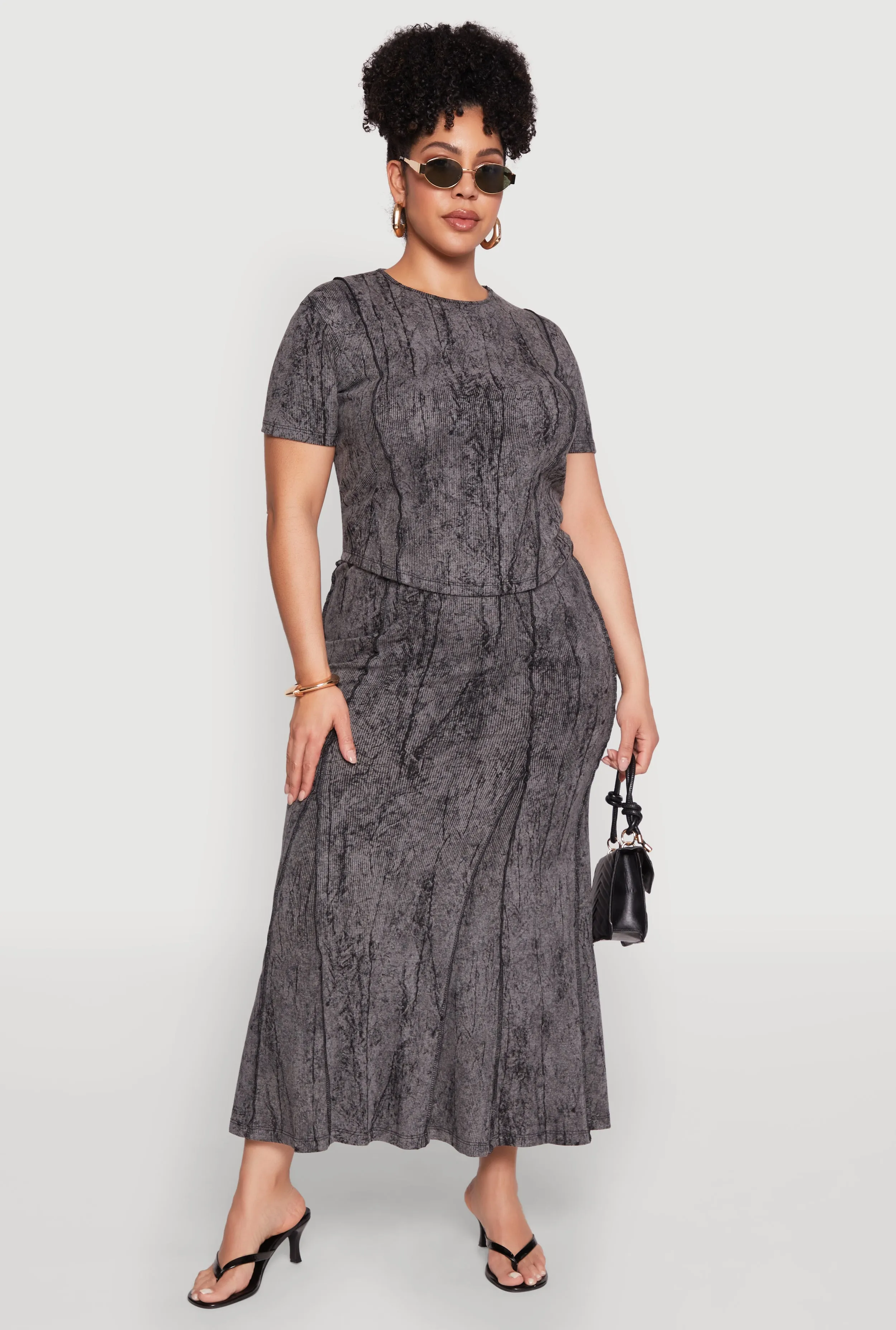 Plus Size Mineral Wash Mermaid Skirt sold by Rainbow product image thumbnail 2