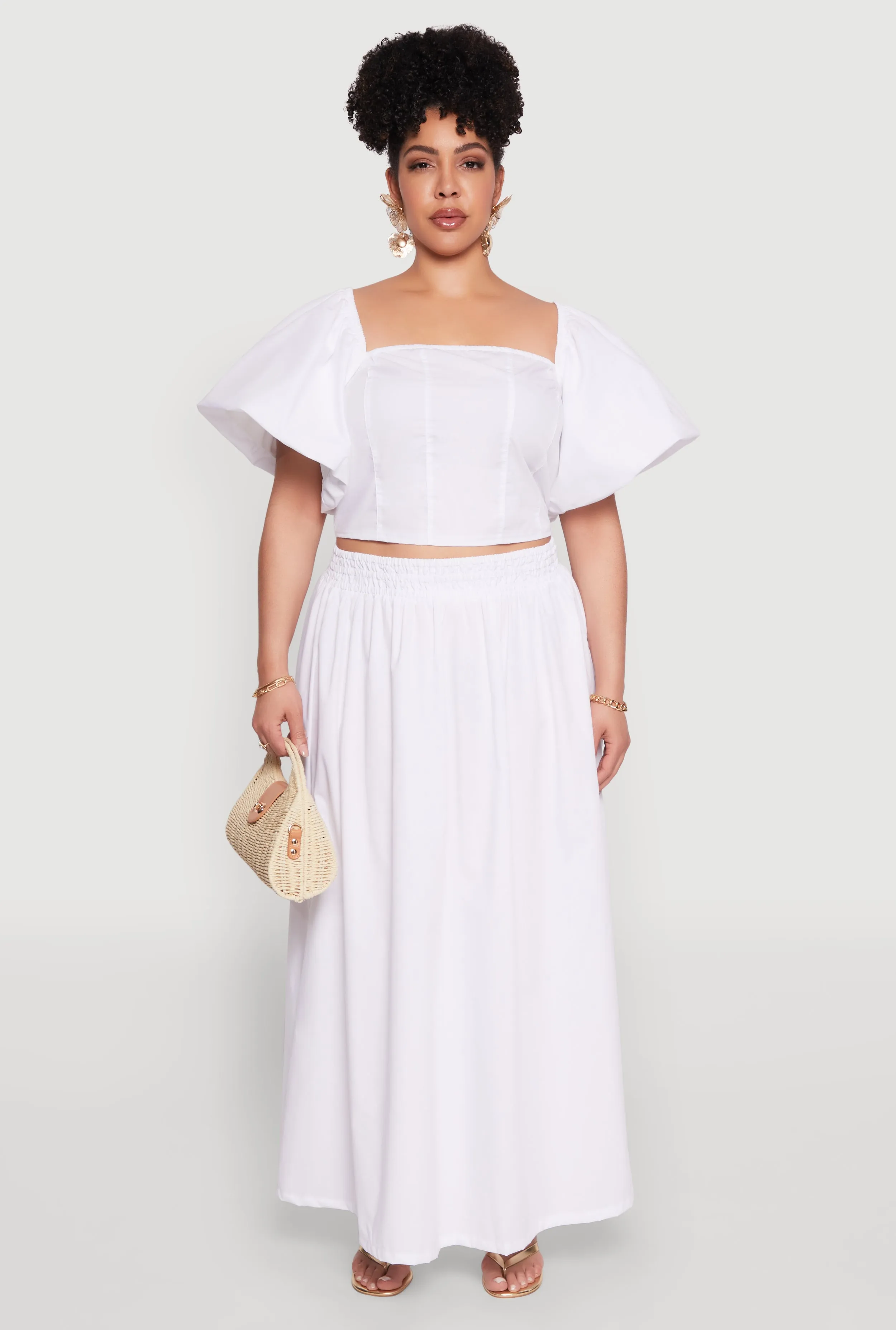 Plus Size Poplin Maxi Skirt sold by Rainbow