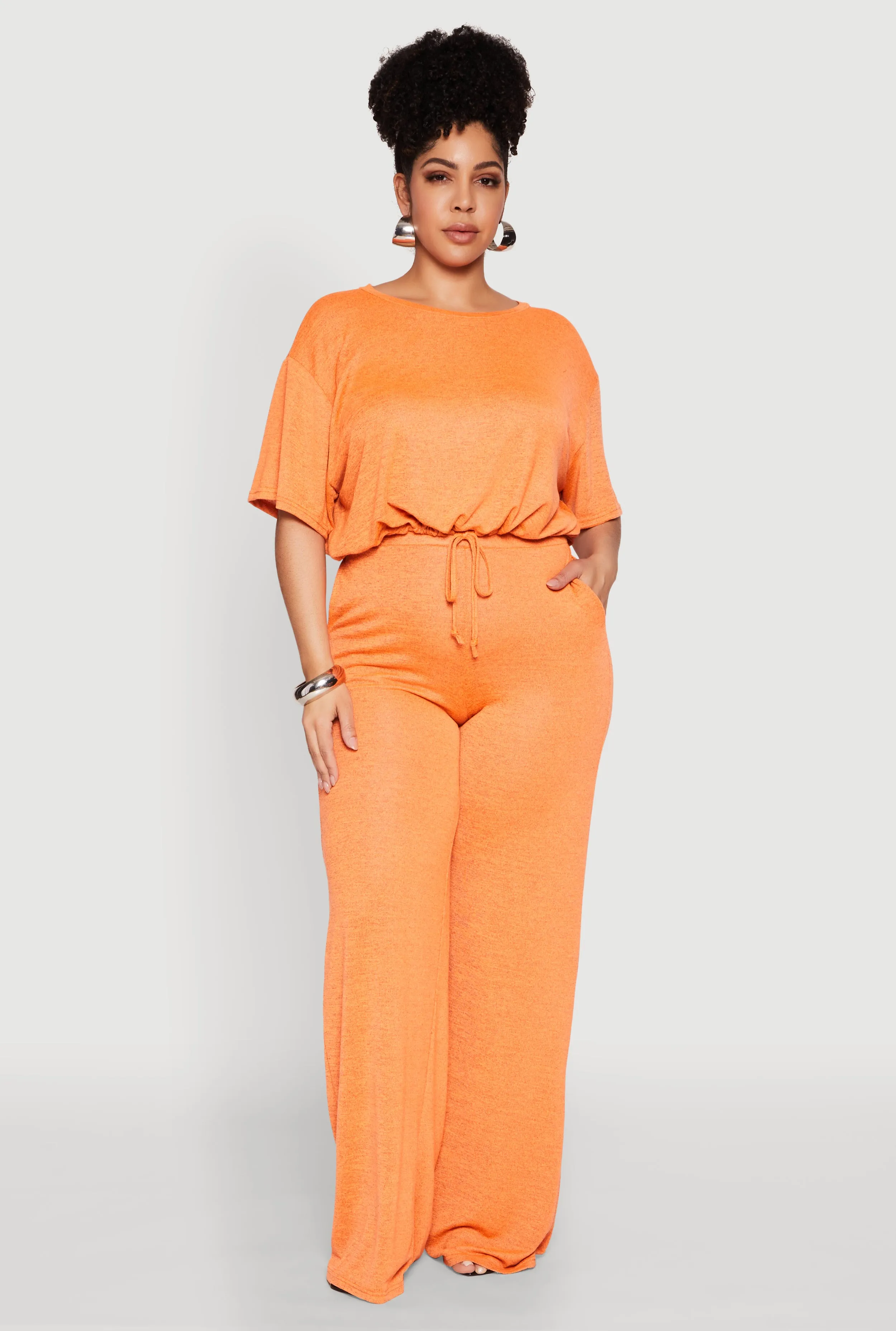 Plus Size Daisy Brushed Knit Drawstring Hem Tee sold by Rainbow product image thumbnail 2