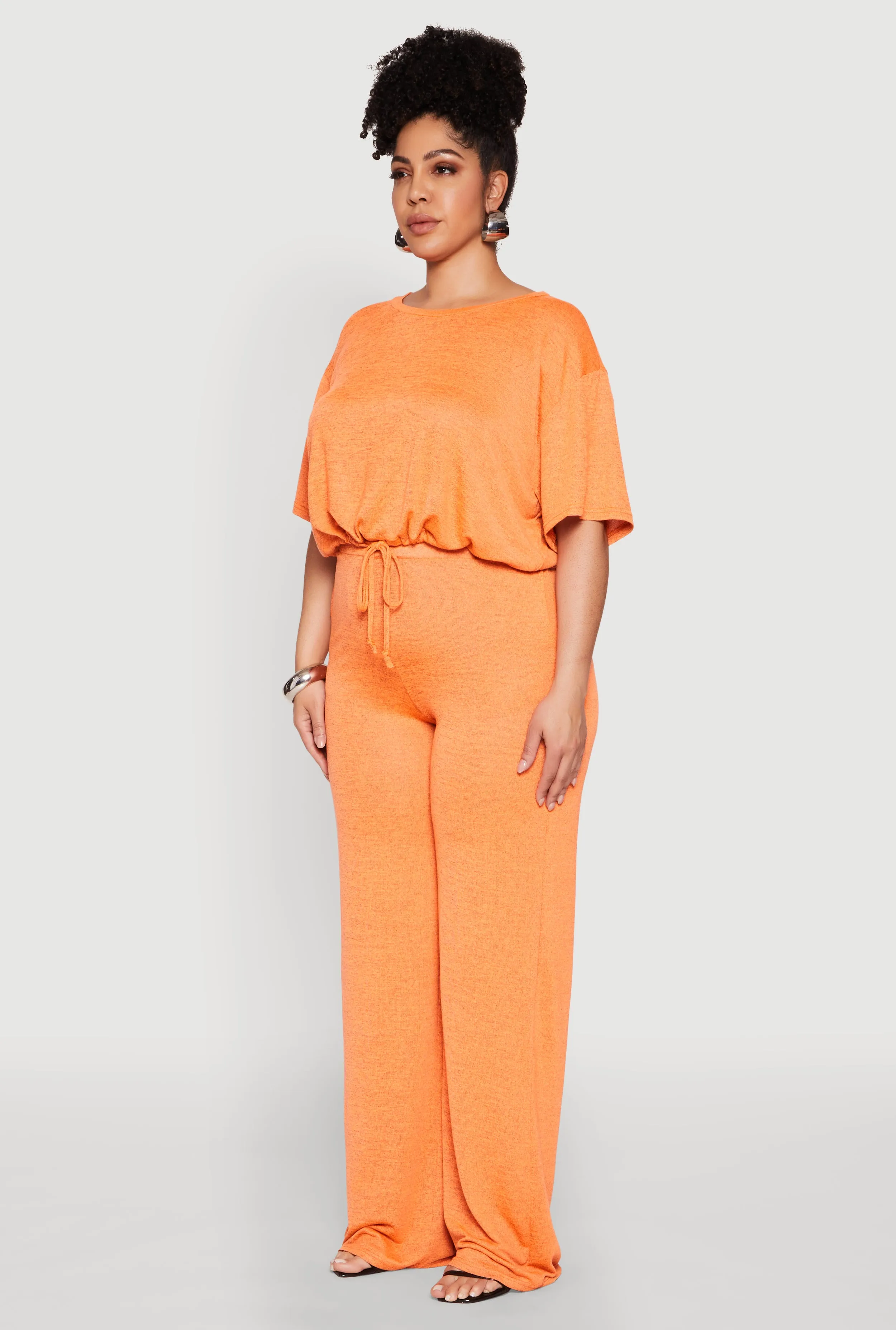 Plus Size Daisy Brushed Knit Drawstring Hem Tee sold by Rainbow product image thumbnail 5