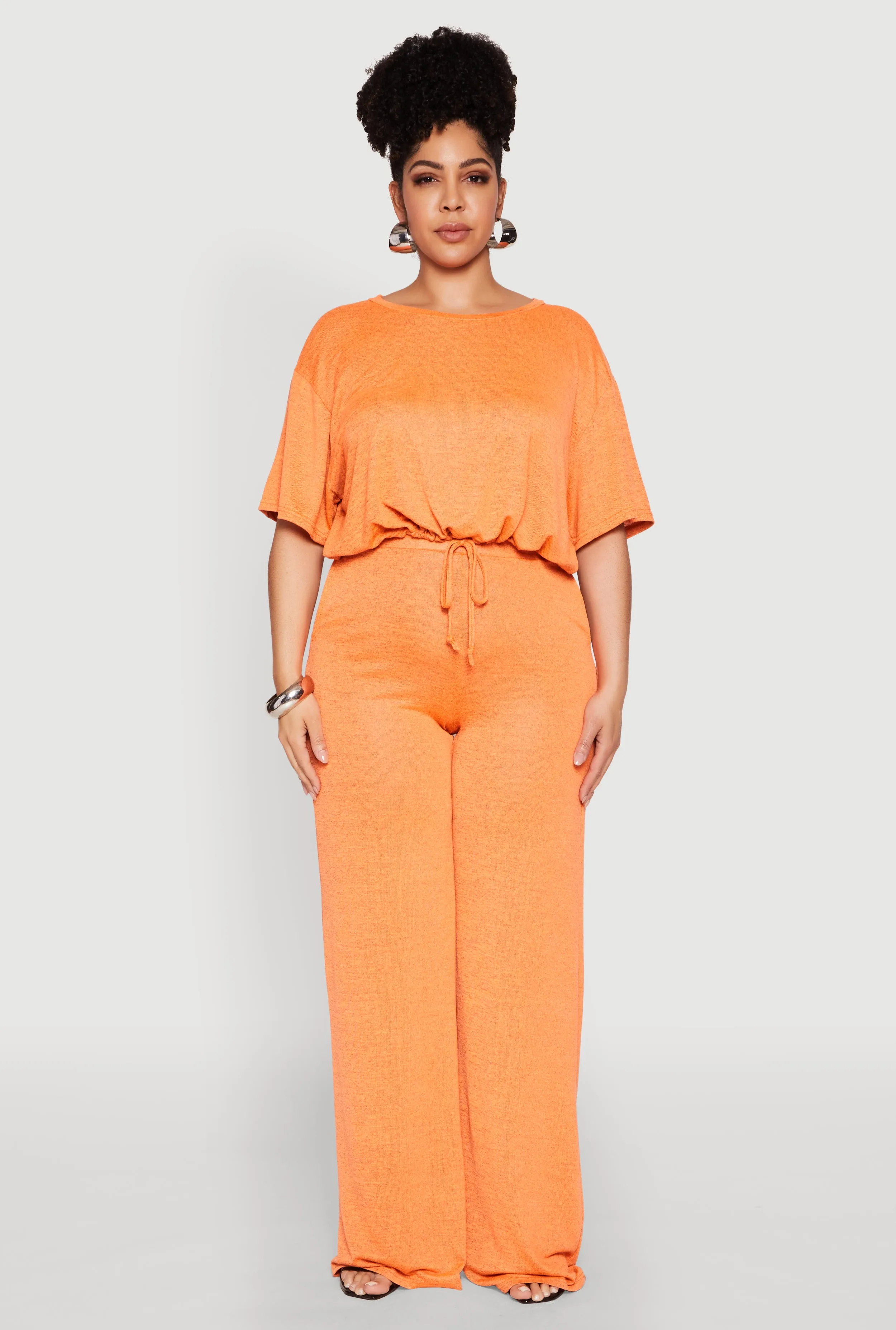 Plus Size Daisy Brushed Knit Drawstring Hem Tee sold by Rainbow product image thumbnail 3