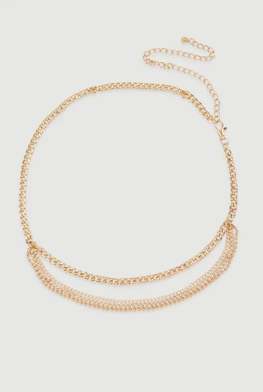 Plus Size Layered Chain Belt sold by Rainbow