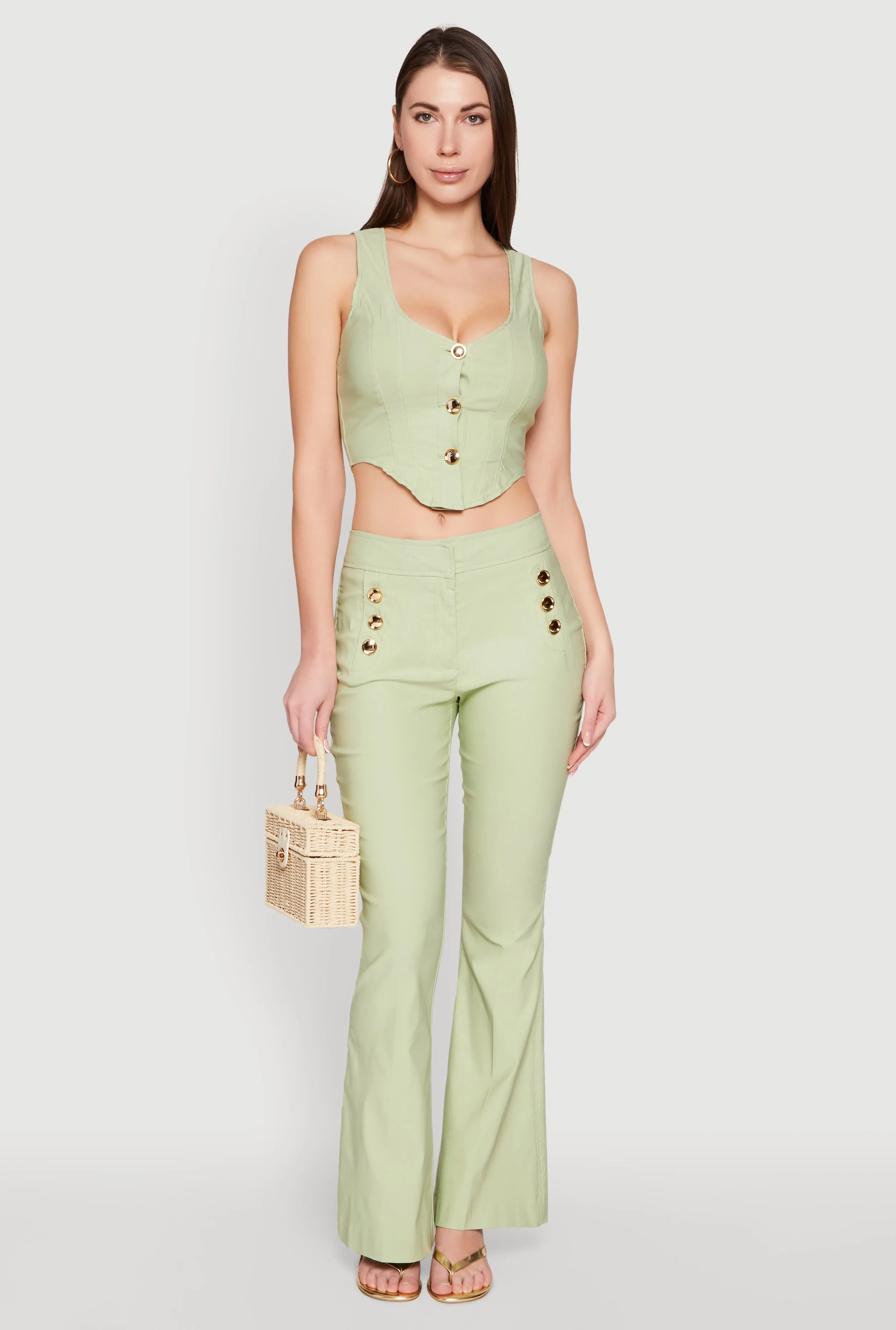 Cropped Corset Detail Vest sold by Rainbow product image thumbnail 3