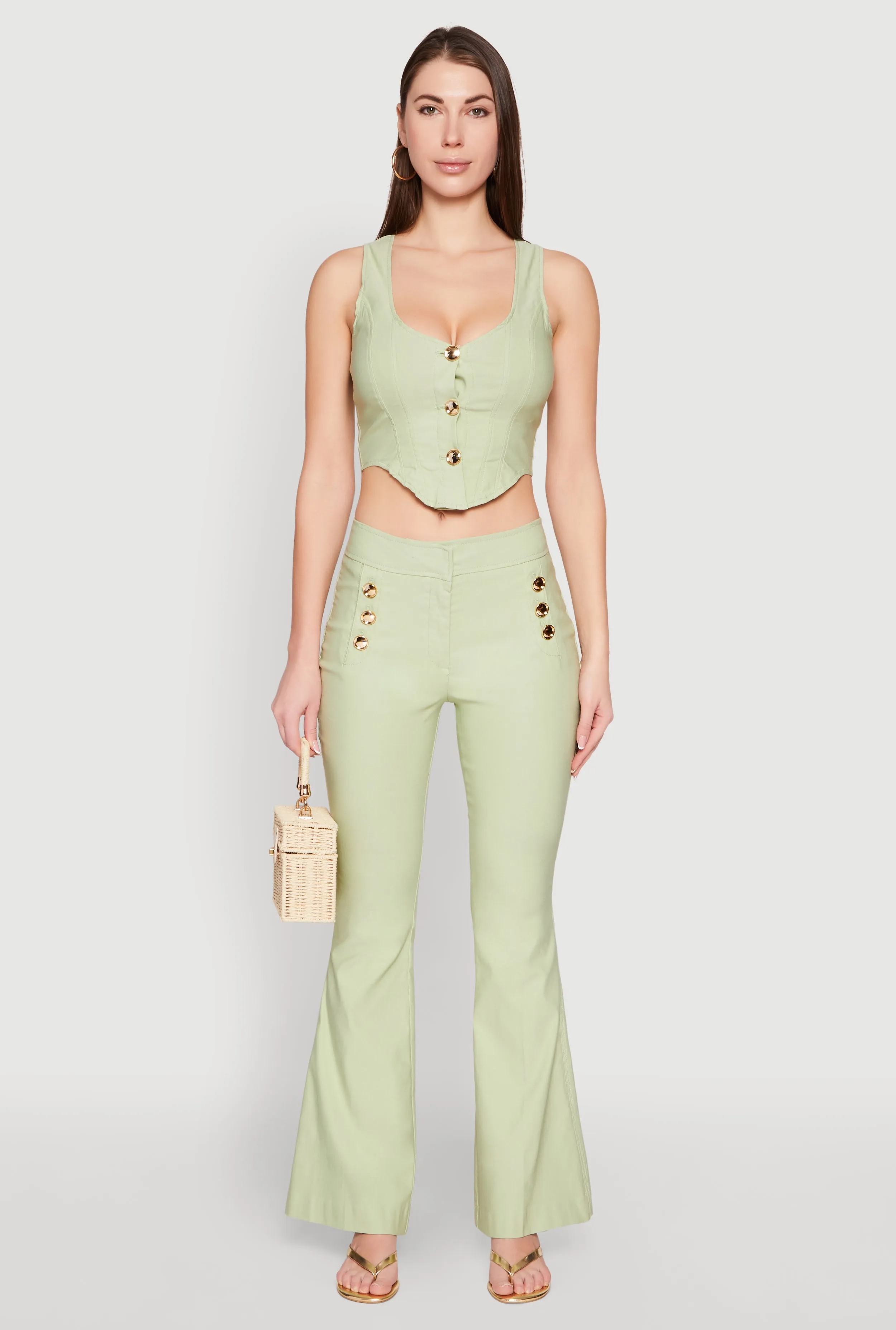 Cropped Corset Detail Vest sold by Rainbow product image thumbnail 2