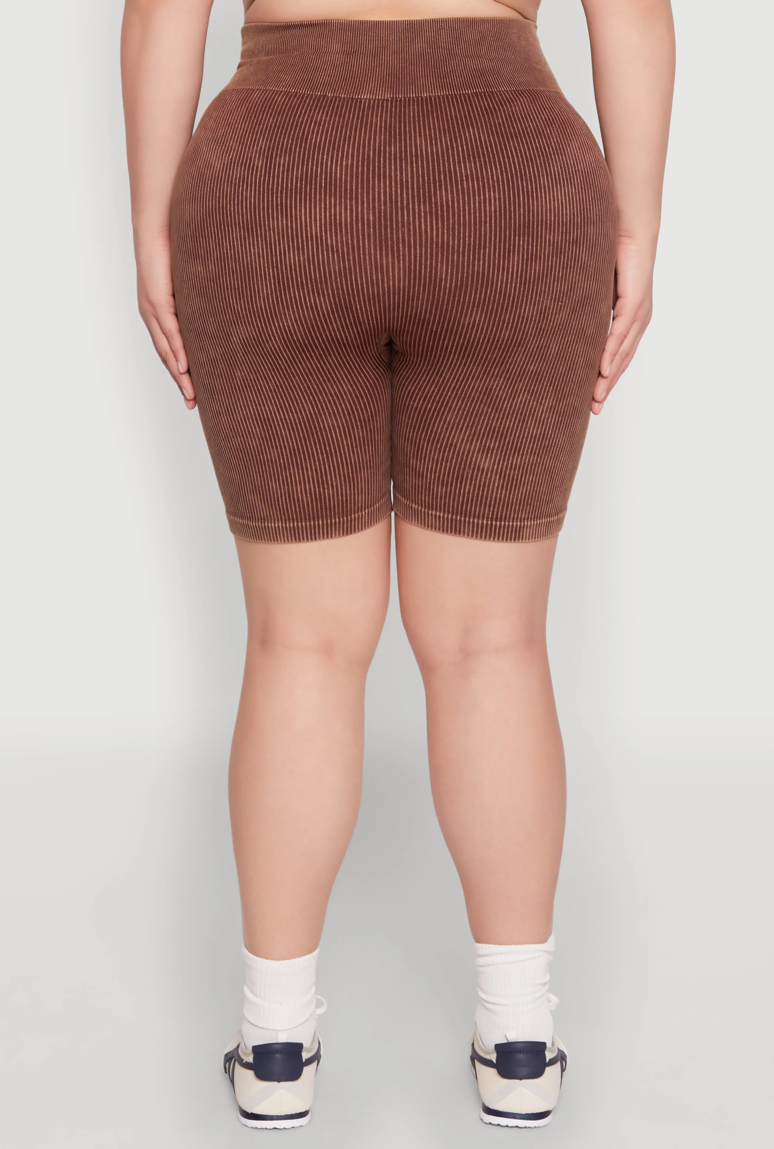 Plus Size Mineral Wash Ribbed Seamless Bike Shorts sold by Rainbow product image thumbnail 5