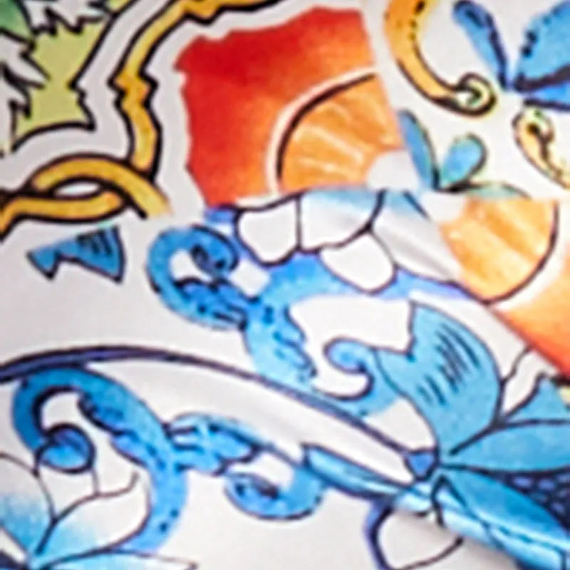 Satin Printed Pattern Tie Front Blouse sold by Rainbow product image thumbnail 4